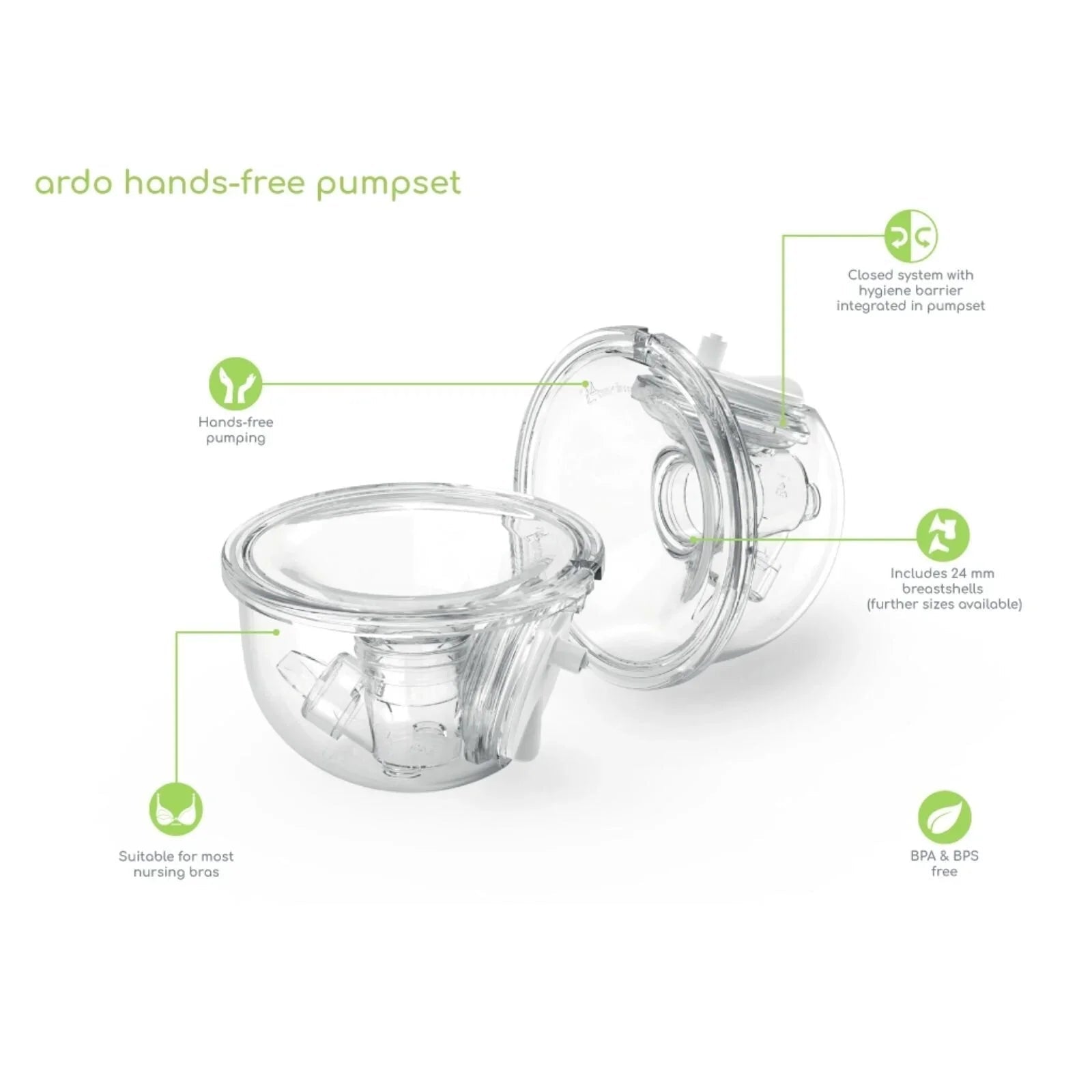 Ardo Hands Free Double Pump Set - mezetto ebebek ebebek