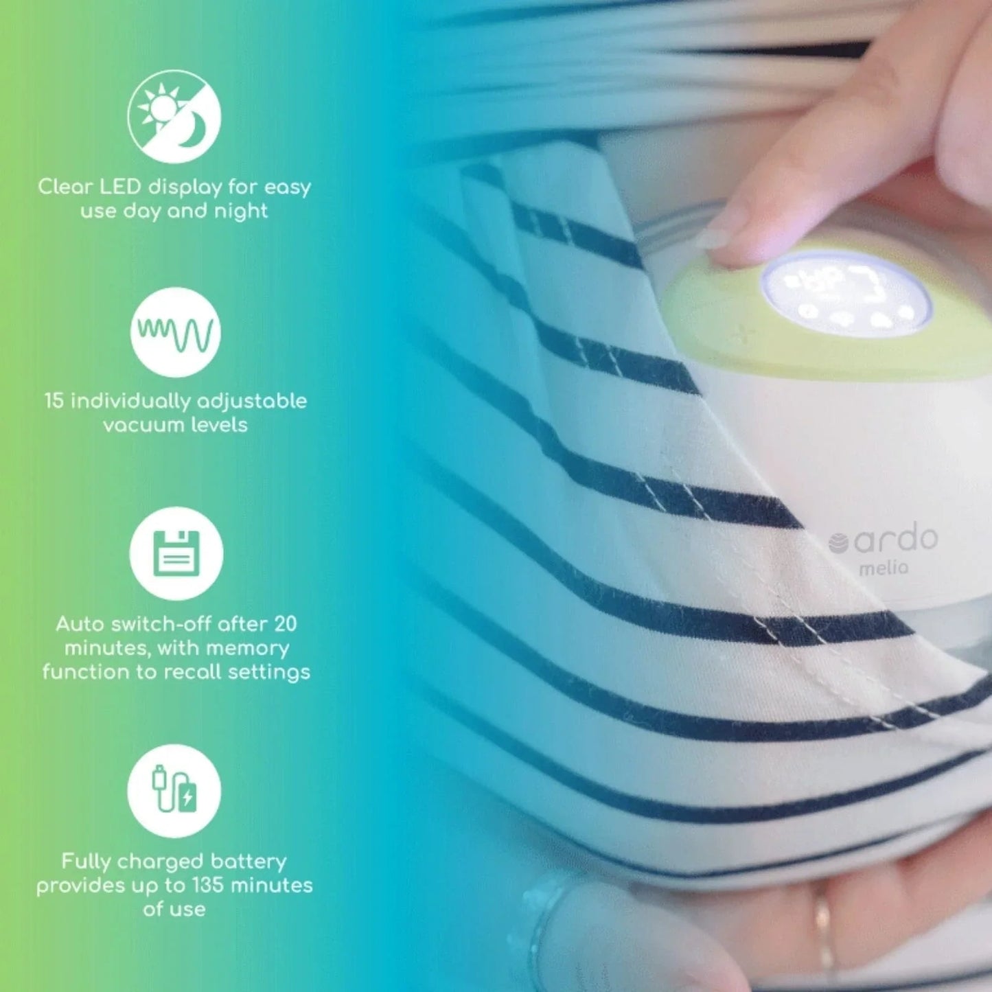 Ardo Melia Wearable Double Electric Breast Pump - mezetto ebebek ebebek