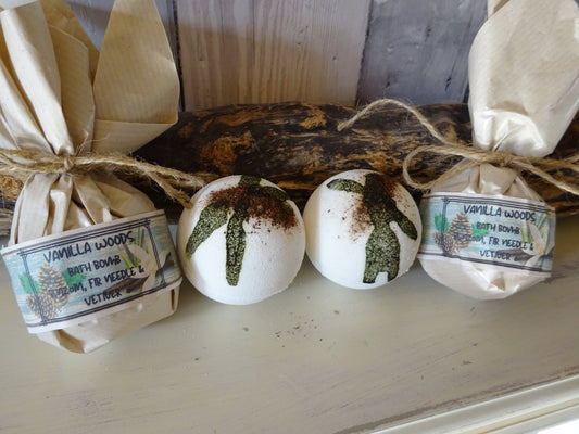 Aromatherapy Bath Bomb Vanilla Woods - mezetto Shopify Collective Somerset Natural Soaps
