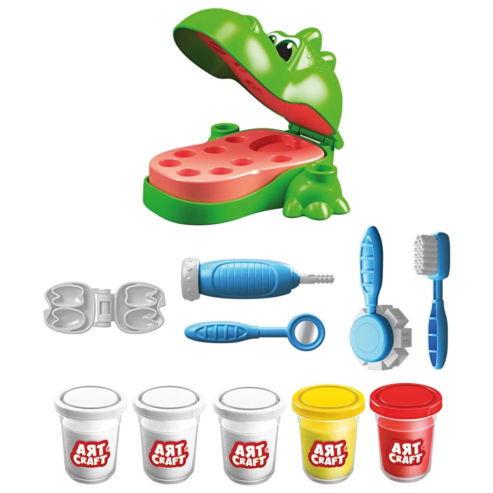 Artcraft Dino Dentist Play Dough Set - mezetto ebebek ebebek