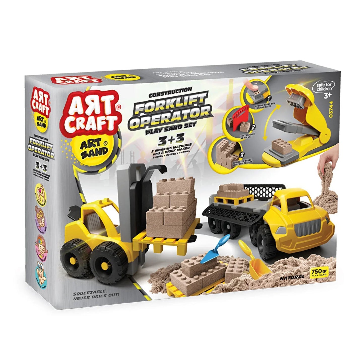 Artcraft Forklift Operator Play Sand Set 750 Gr - mezetto ebebek ebebek
