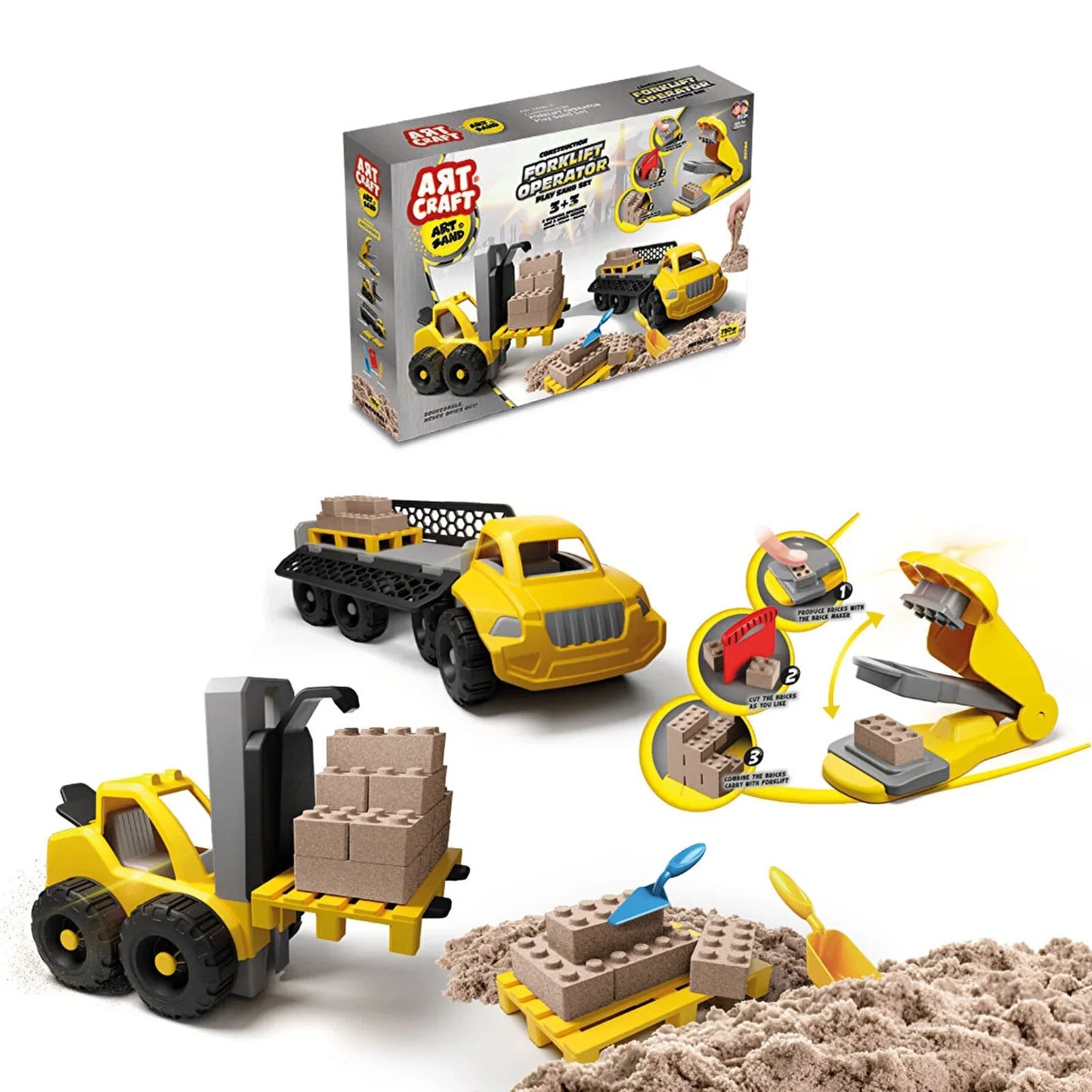 Artcraft Forklift Operator Play Sand Set 750 Gr - mezetto ebebek ebebek