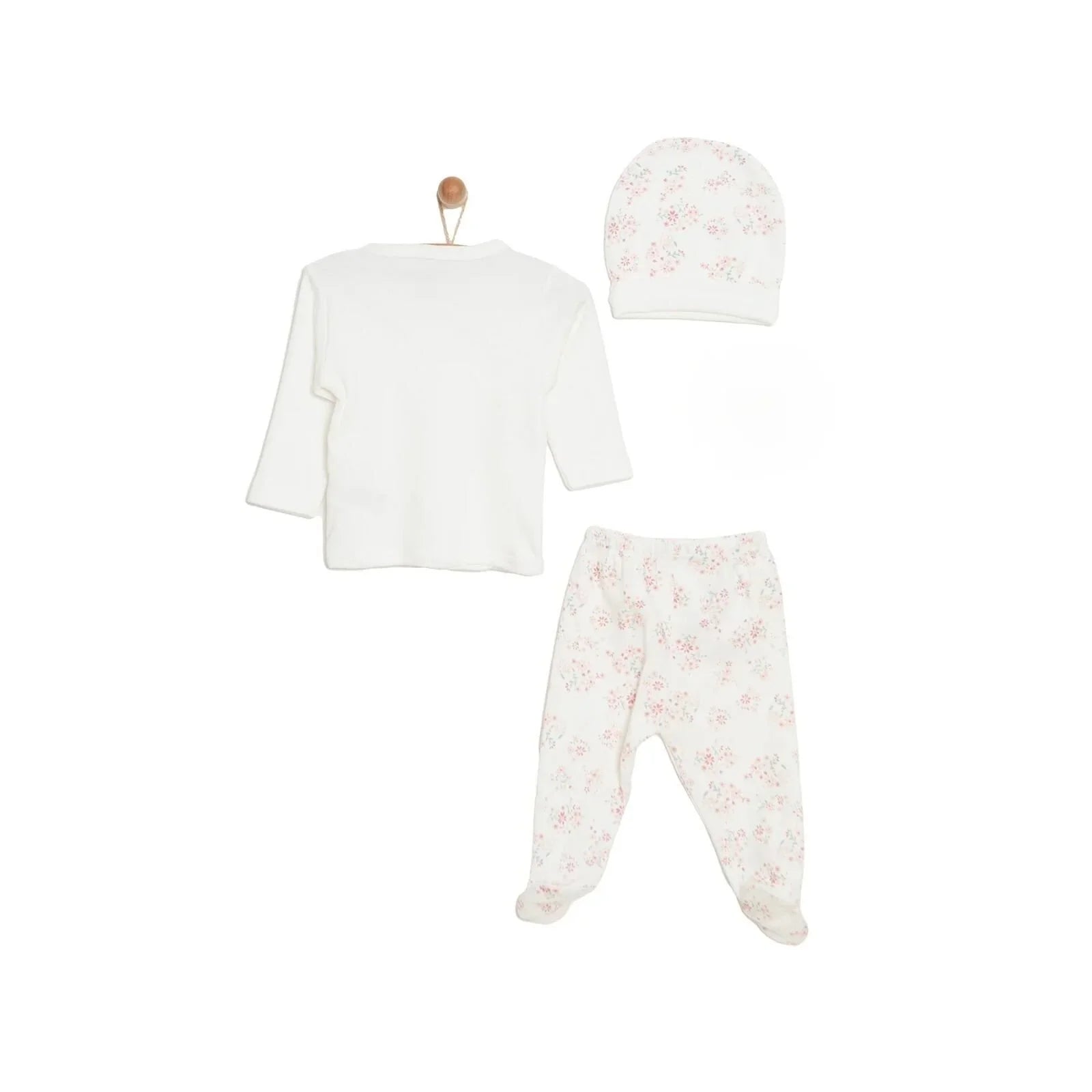 Aziz Bebe Girl 5 Piece Newborn Set - Ecru - mezetto ebebek ebebek