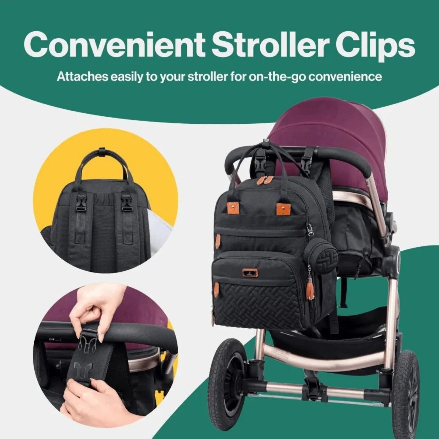 BabbleRoo Original Nappy Backpack - Black - mezetto ebebek ebebek