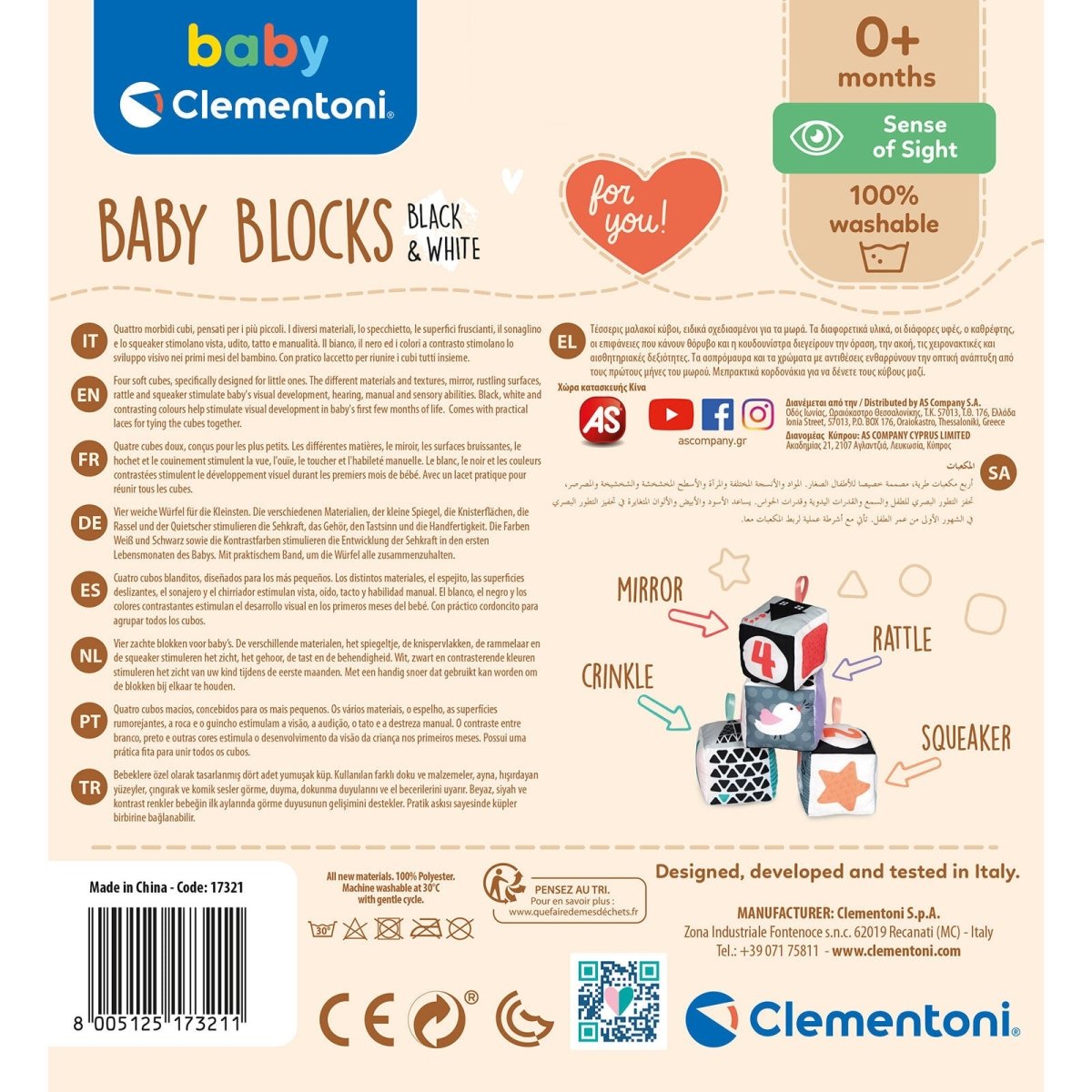 Baby Clementoni - Black & White Cubes - mezetto ebebek ebebek