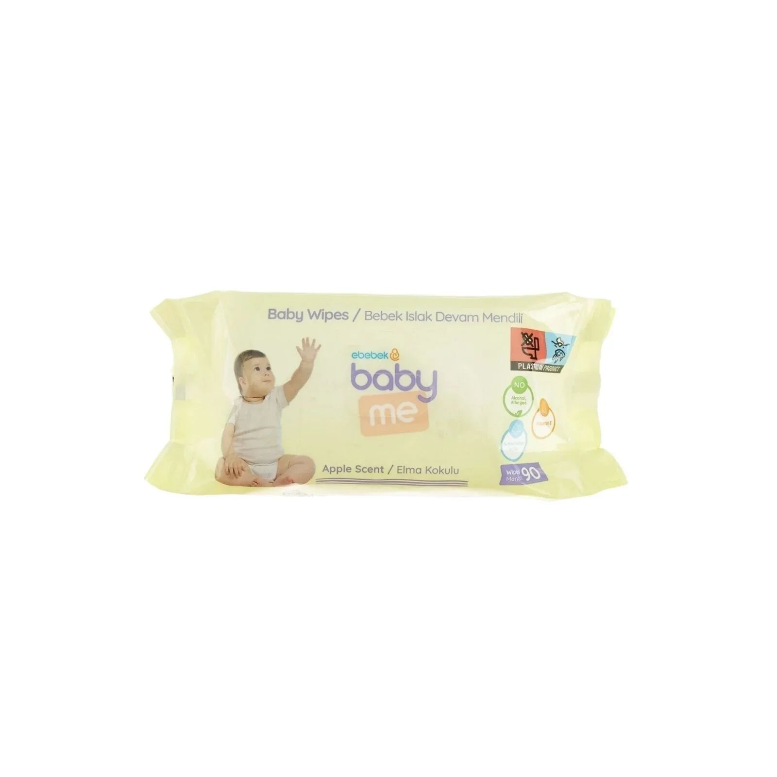 baby me Apple Scented Baby Wipes 90 pcs - mezetto ebebek ebebek
