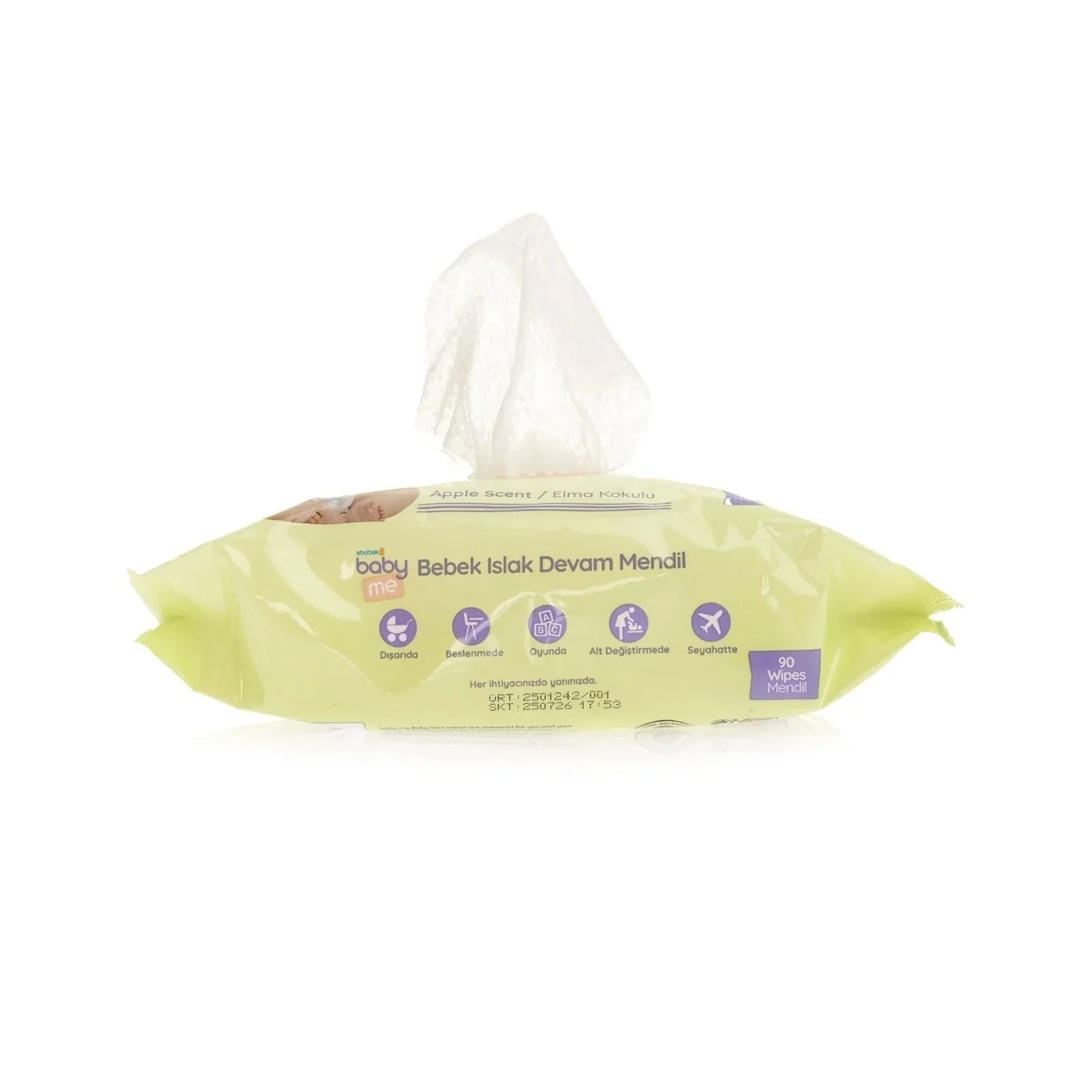 baby me Apple Scented Baby Wipes 90 pcs - mezetto ebebek ebebek