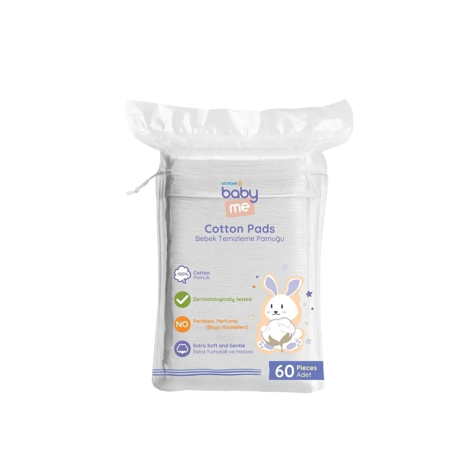 baby me Baby Cleaning Cotton Pads 15x60 pcs - mezetto ebebek ebebek