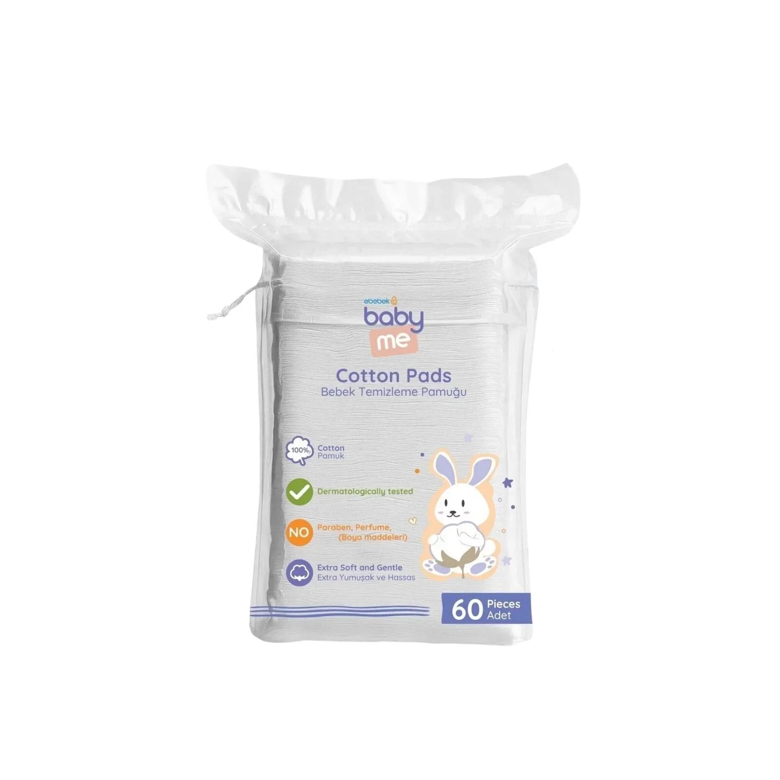 baby me Baby Cleaning Cotton Pads 60 pcs - mezetto