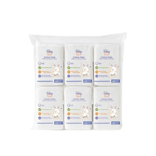baby me Baby Cleaning Cotton Pads 6x60 pcs - mezetto ebebek ebebek