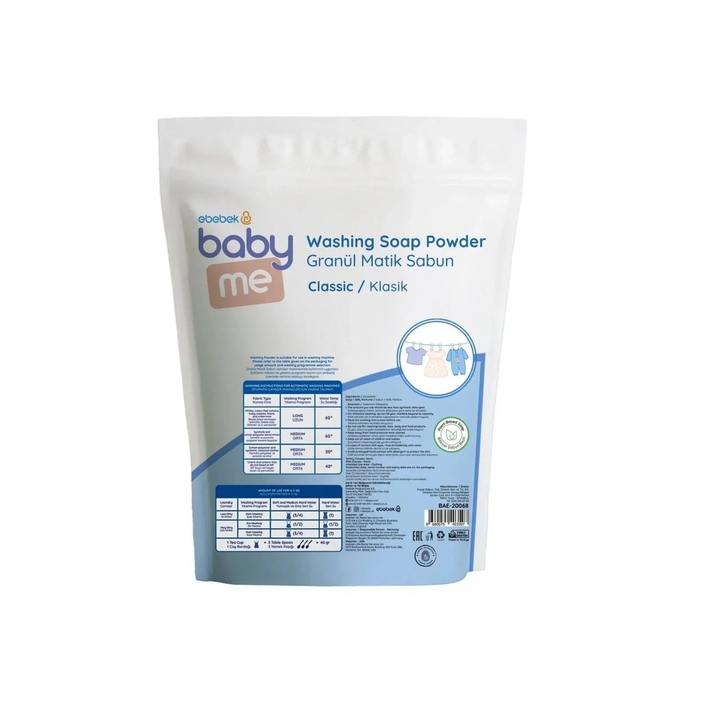 baby me Granular Washing Soap Powder 1000g 25 washes - mezetto ebebek ebebek