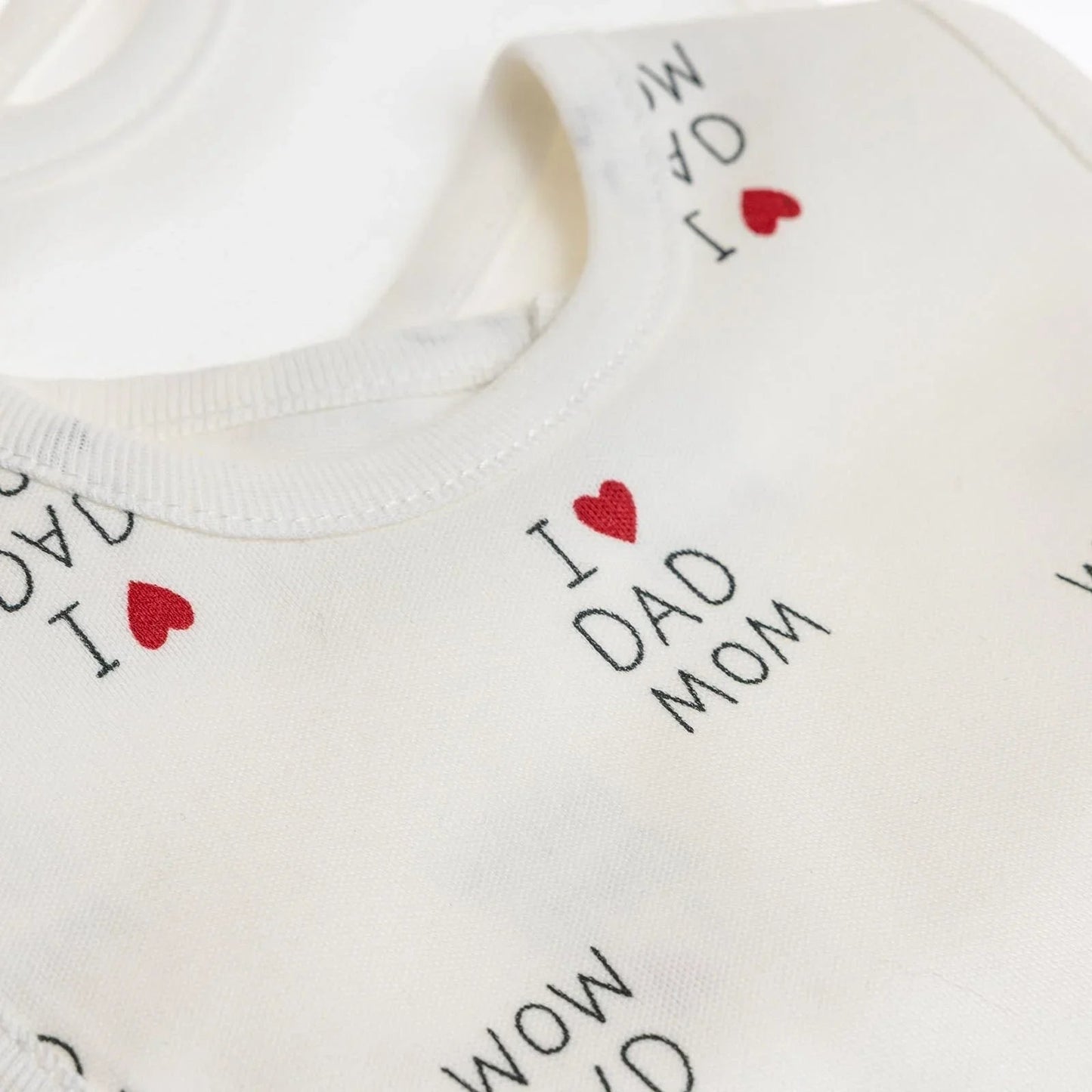 baby me I Love Mom Dad Baby Bib Pack of 2 - mezetto ebebek ebebek