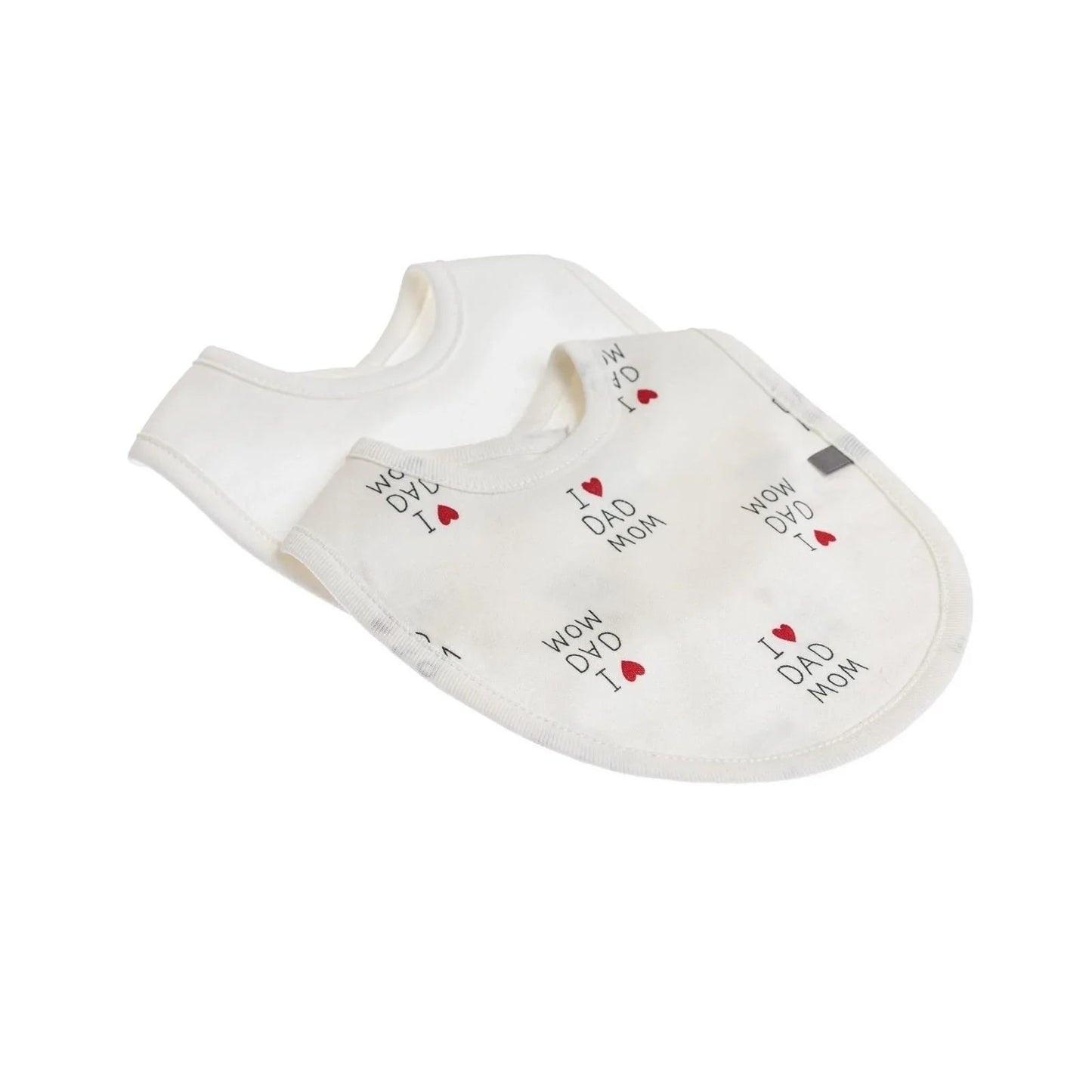 baby me I Love Mom Dad Baby Bib Pack of 2 - mezetto ebebek ebebek
