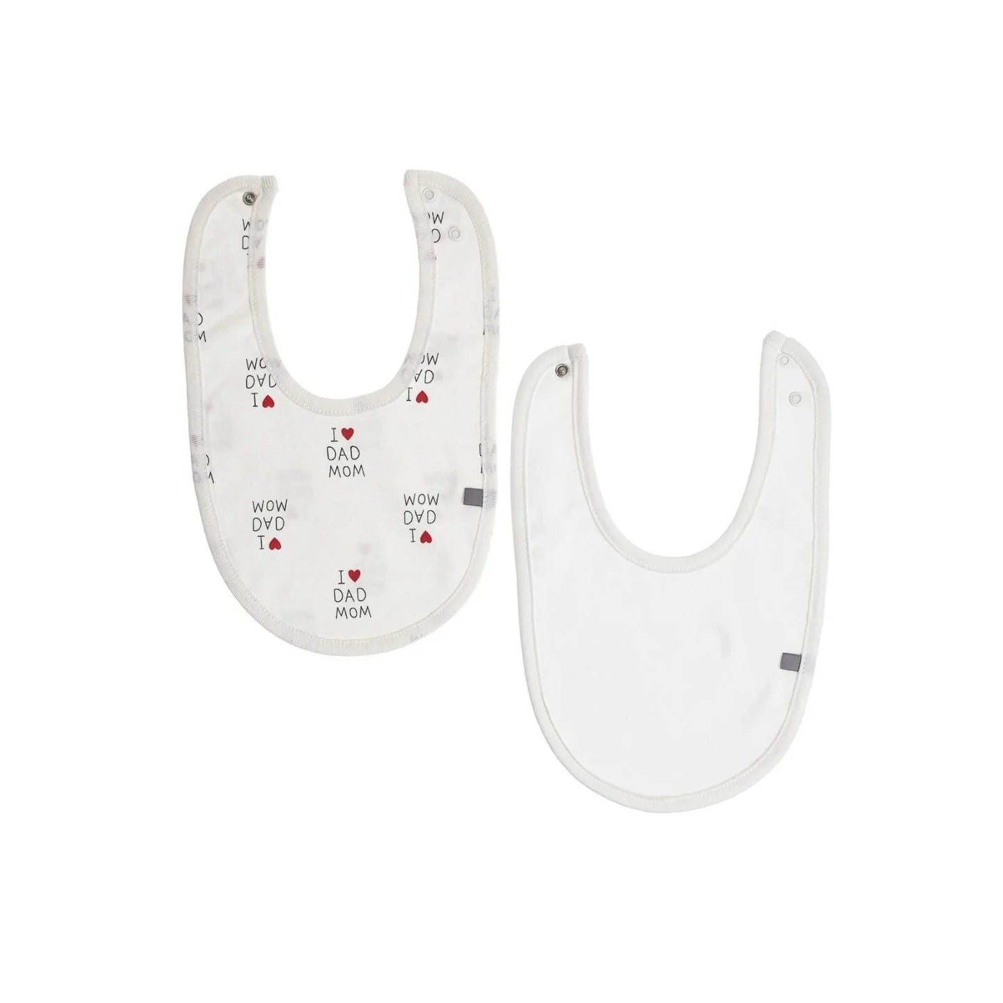 baby me I Love Mom Dad Baby Bib Pack of 2 - mezetto ebebek ebebek