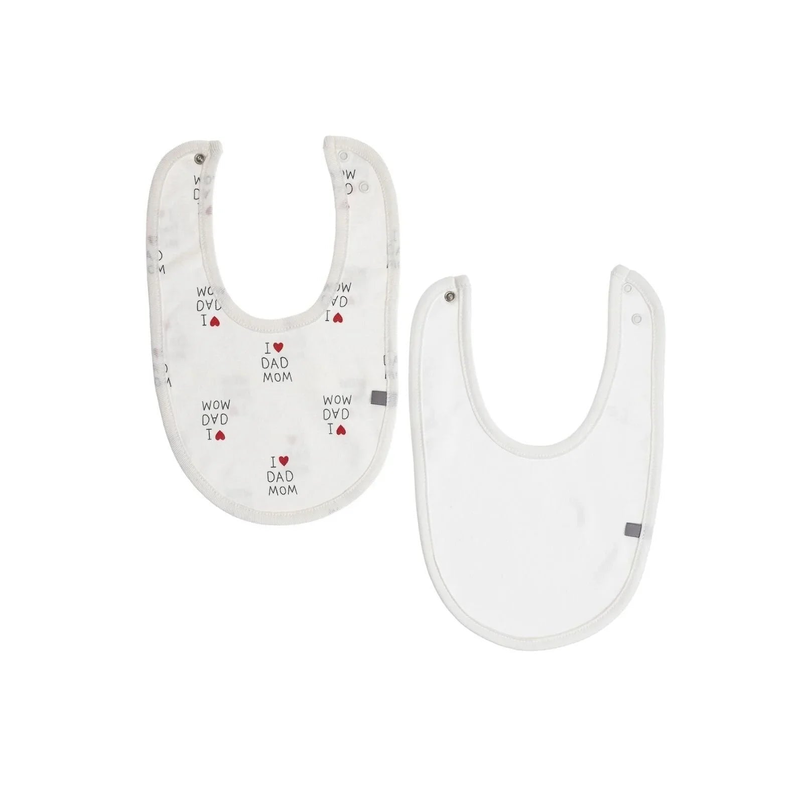 baby me I Love Mom Dad Baby Bib Pack of 2 - mezetto ebebek ebebek