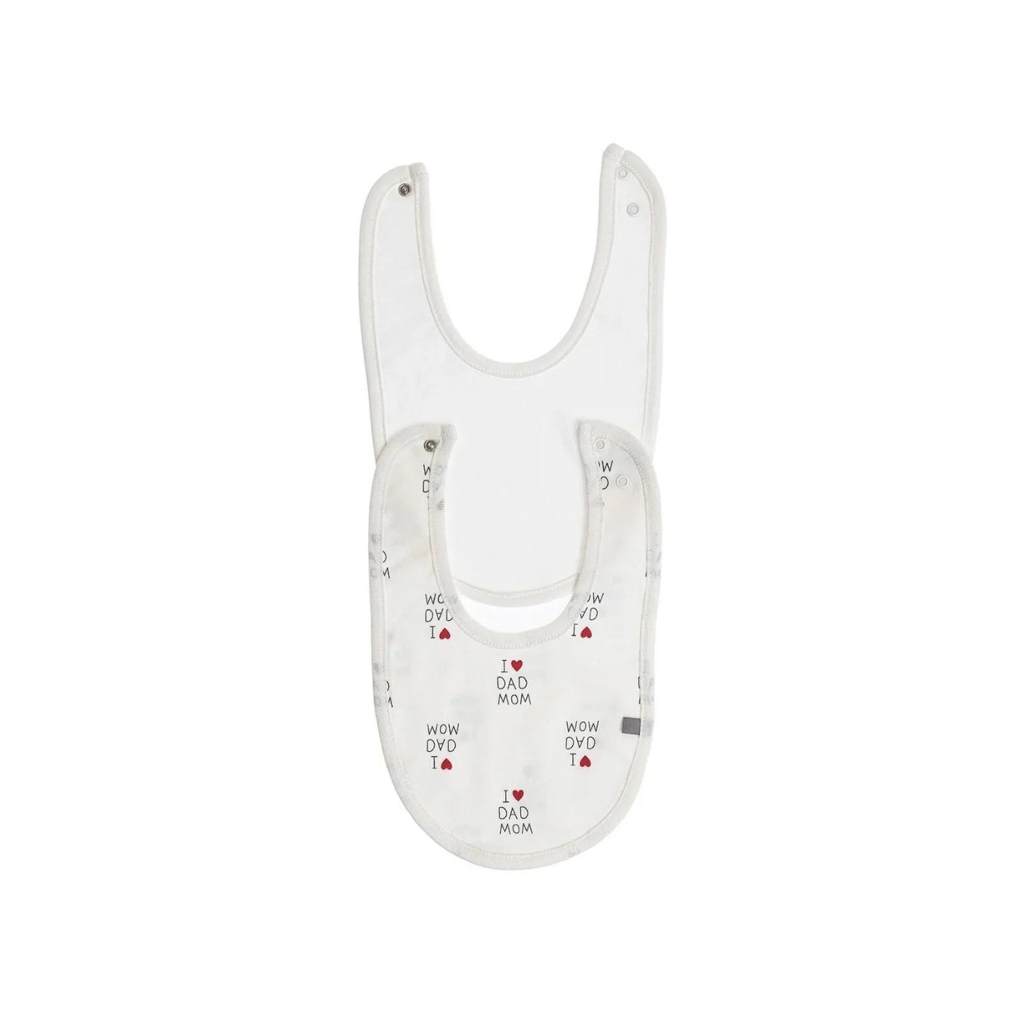 baby me I Love Mom Dad Baby Bib Pack of 2 - mezetto ebebek ebebek