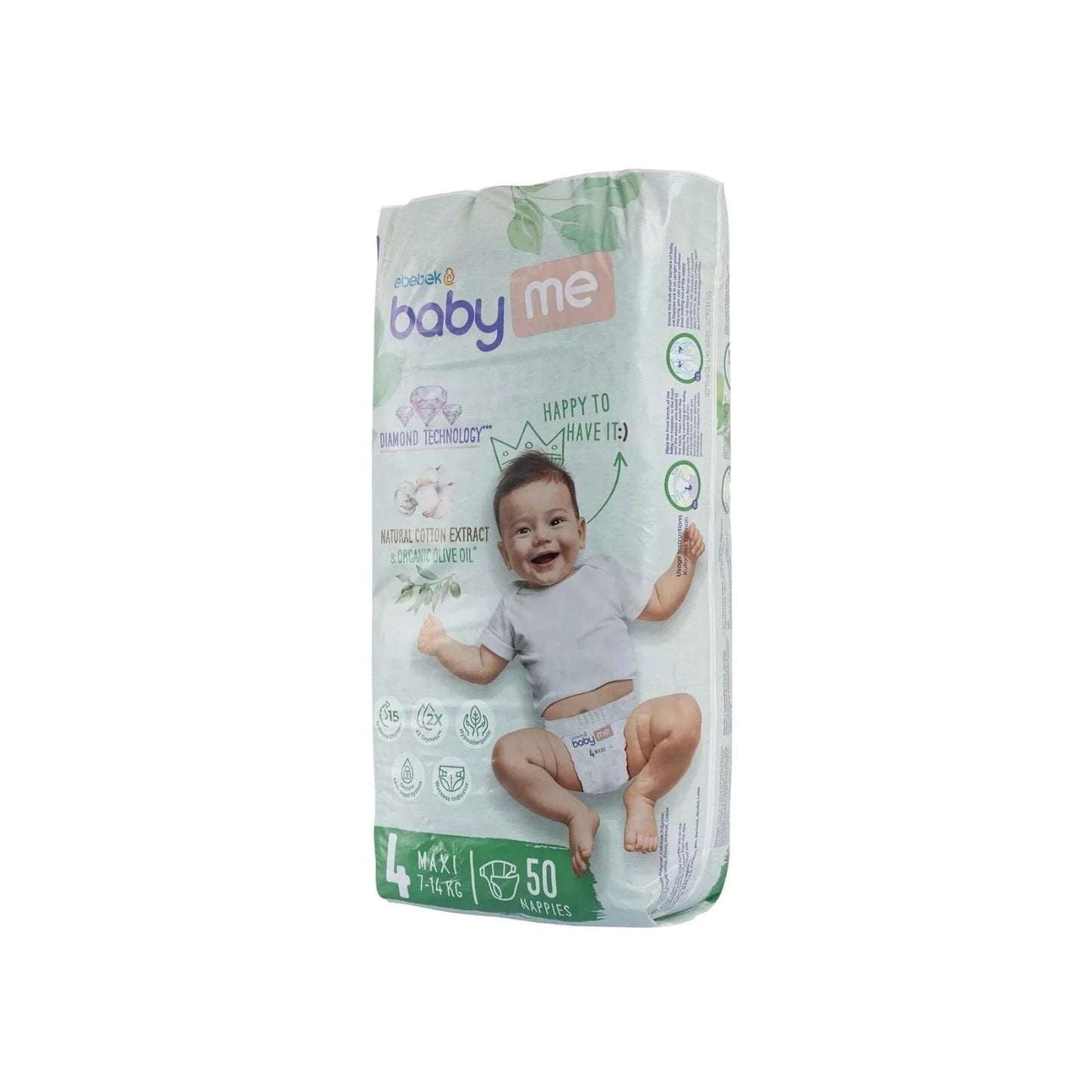 baby me Maxi Size 4 nappies - 50 nappies - mezetto ebebek ebebek