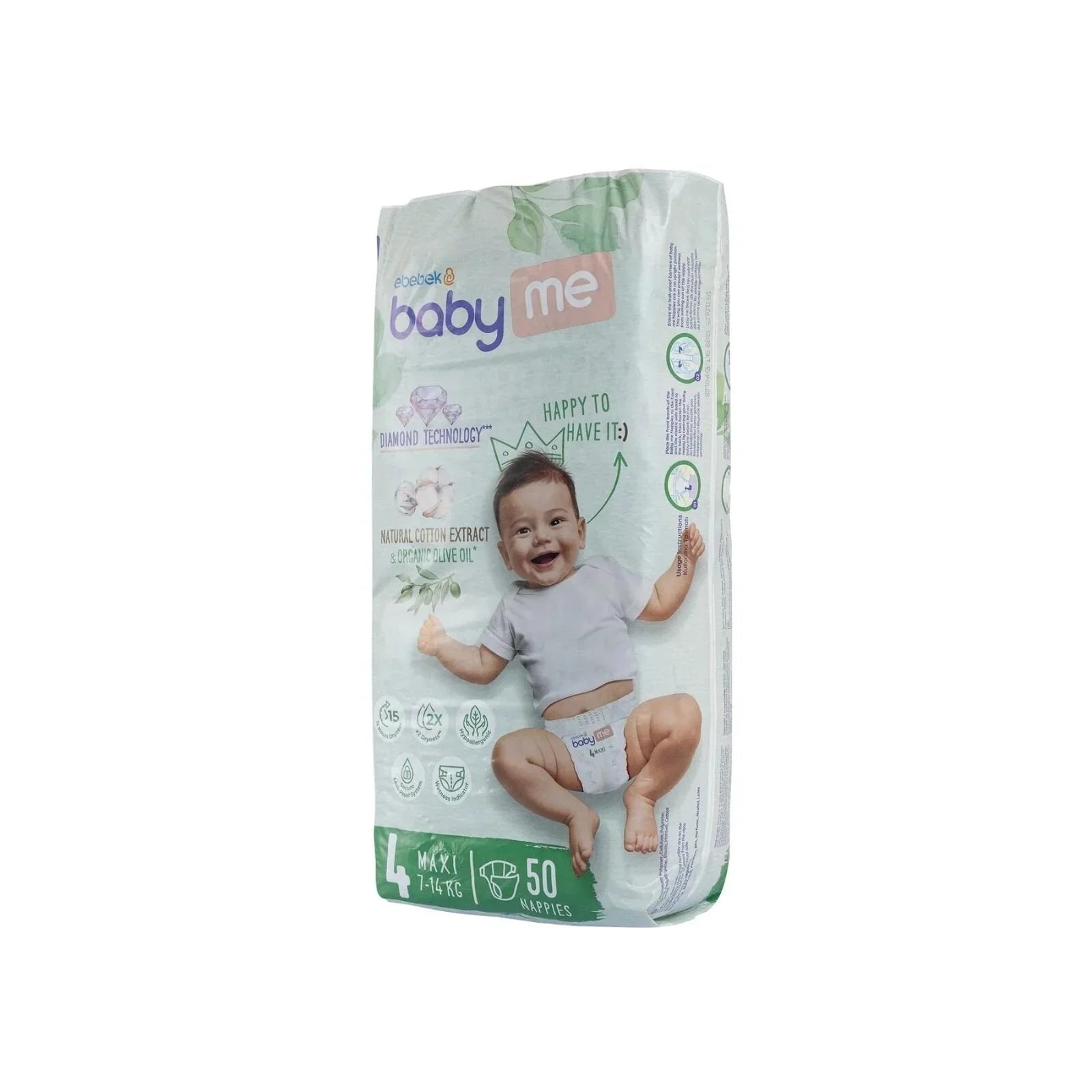 baby me Maxi Size 4 nappies - 50 nappies - mezetto ebebek ebebek