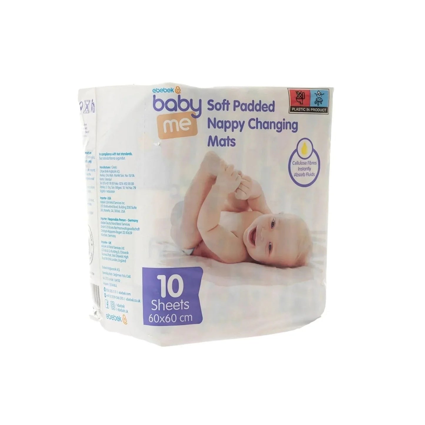 baby me Soft Padded Changing Mats 60x60cm - 10 pcs - mezetto ebebek ebebek