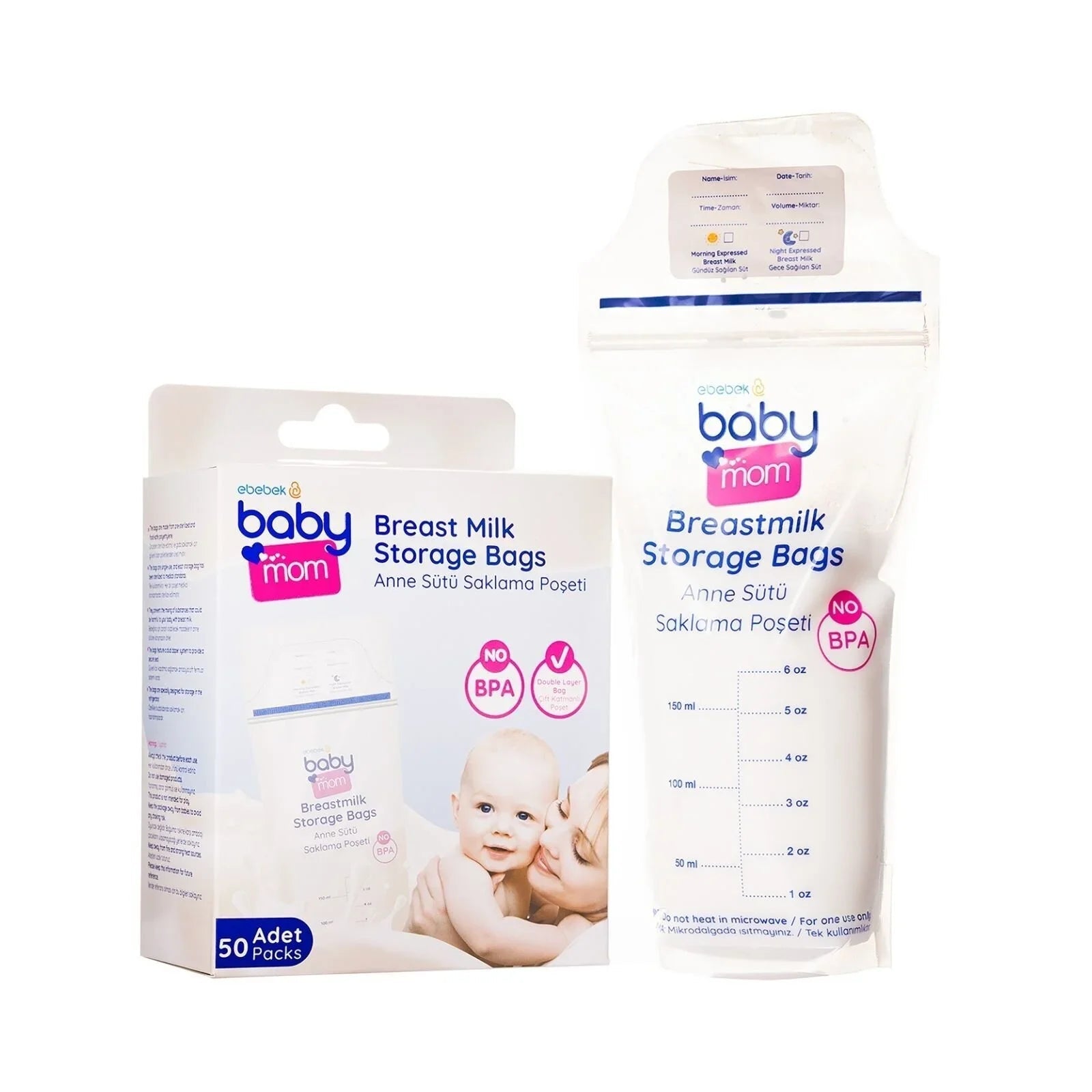 baby mom Breast Milk Storage Bag 50 pcs - mezetto