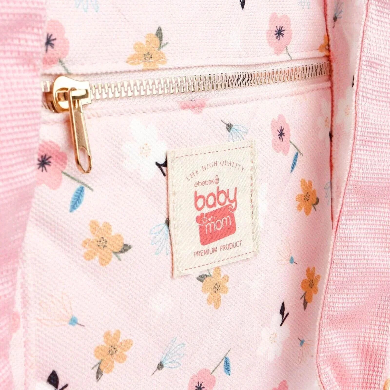 baby mom Flower Baby Care Changing Bag - Light Pink - mezetto ebebek ebebek