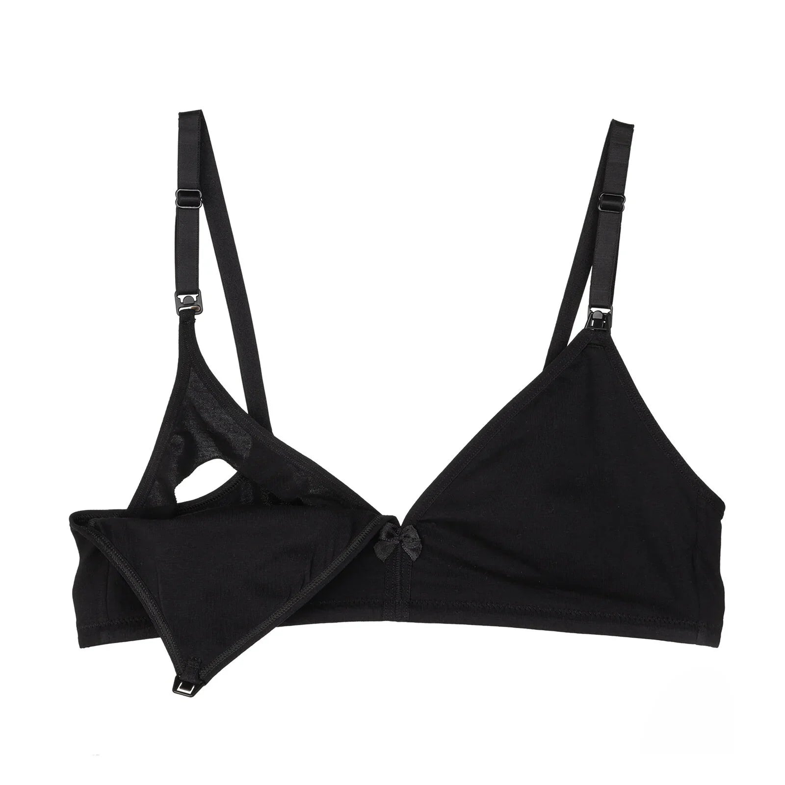 baby mom Non Padded Nursing Bra - Black - mezetto