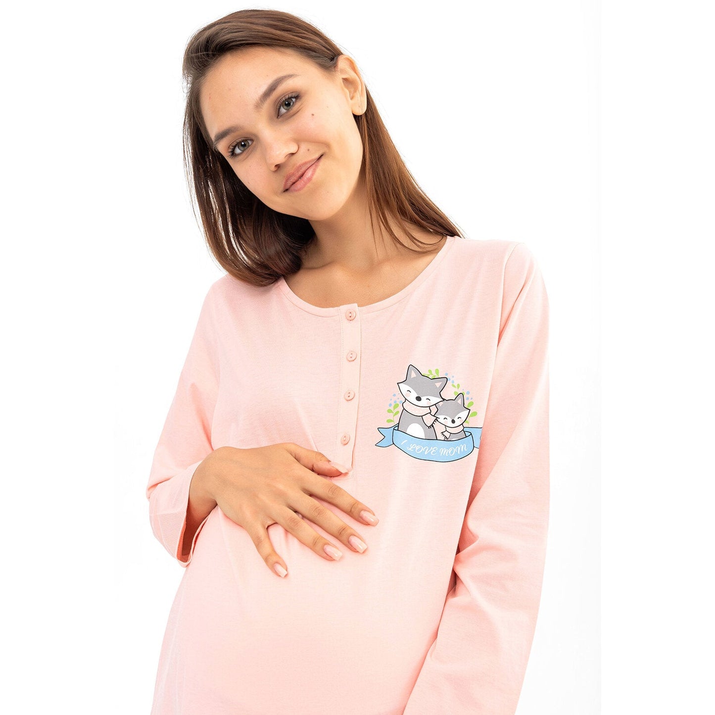 baby mom Pyjama Set - Light Pink - mezetto ebebek ebebek