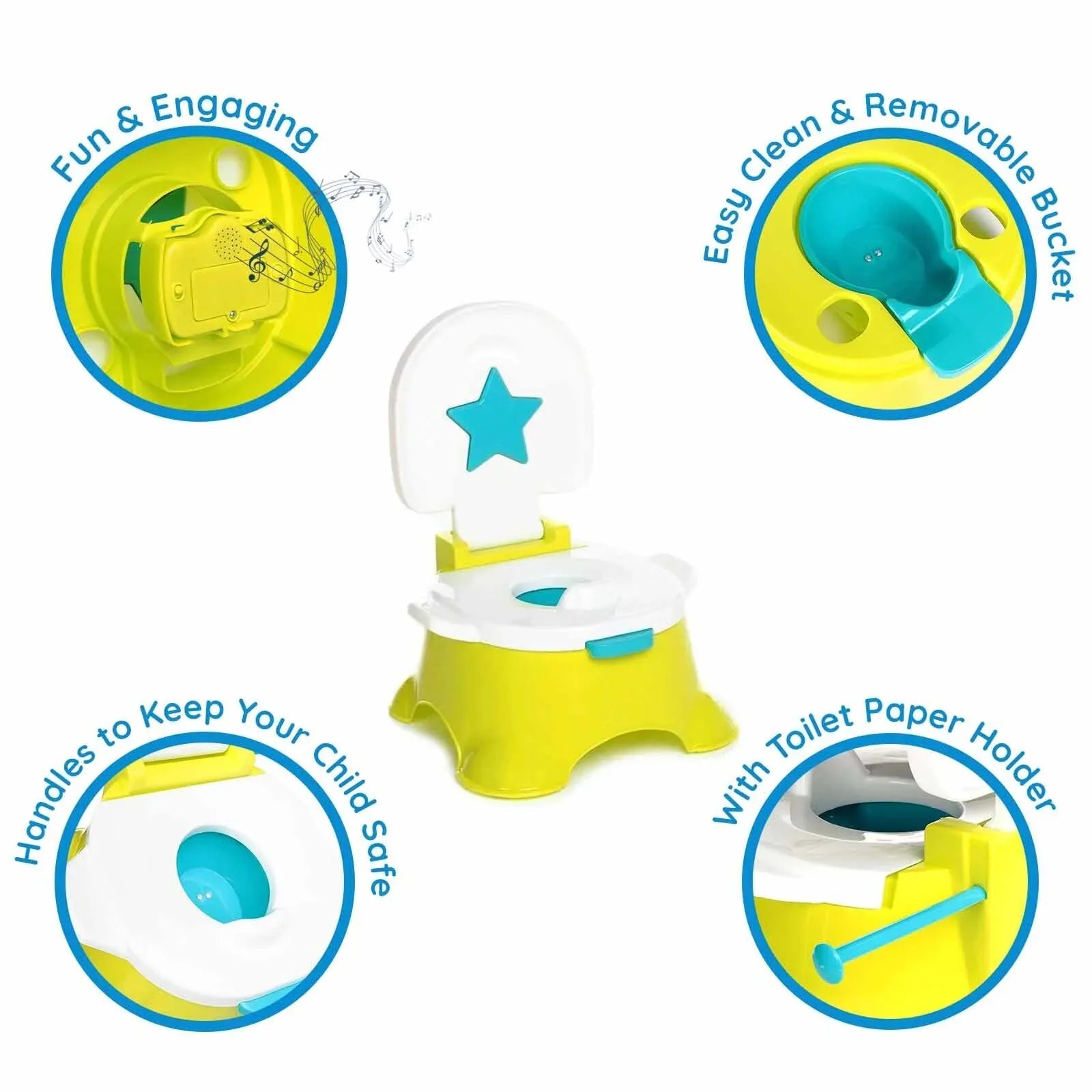 baby plus - 3 in 1 Musical Potty & Step Stool - Multicolour - mezetto