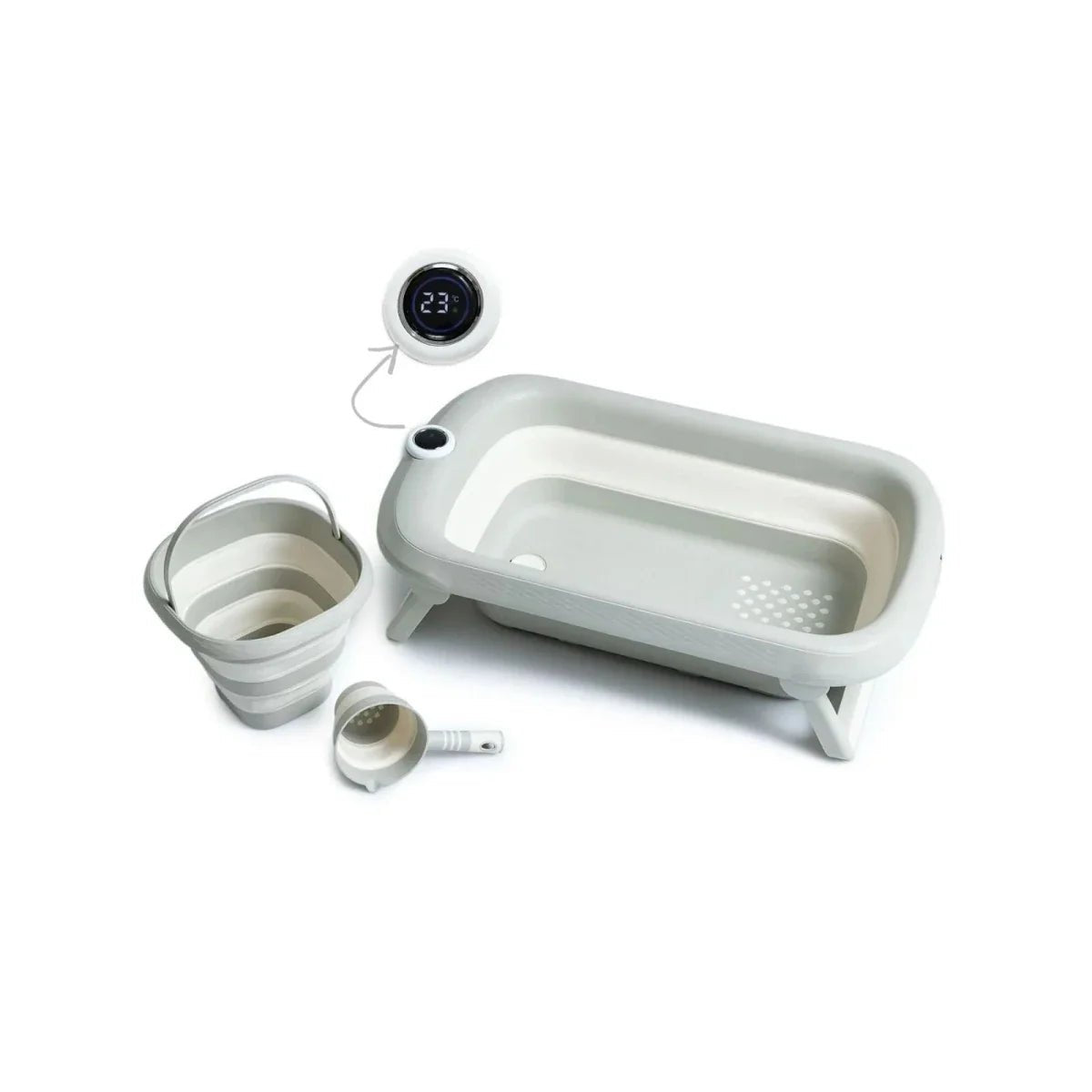 baby plus Bath Tube with Thermometer Set 3 pcs - mezetto ebebek ebebek
