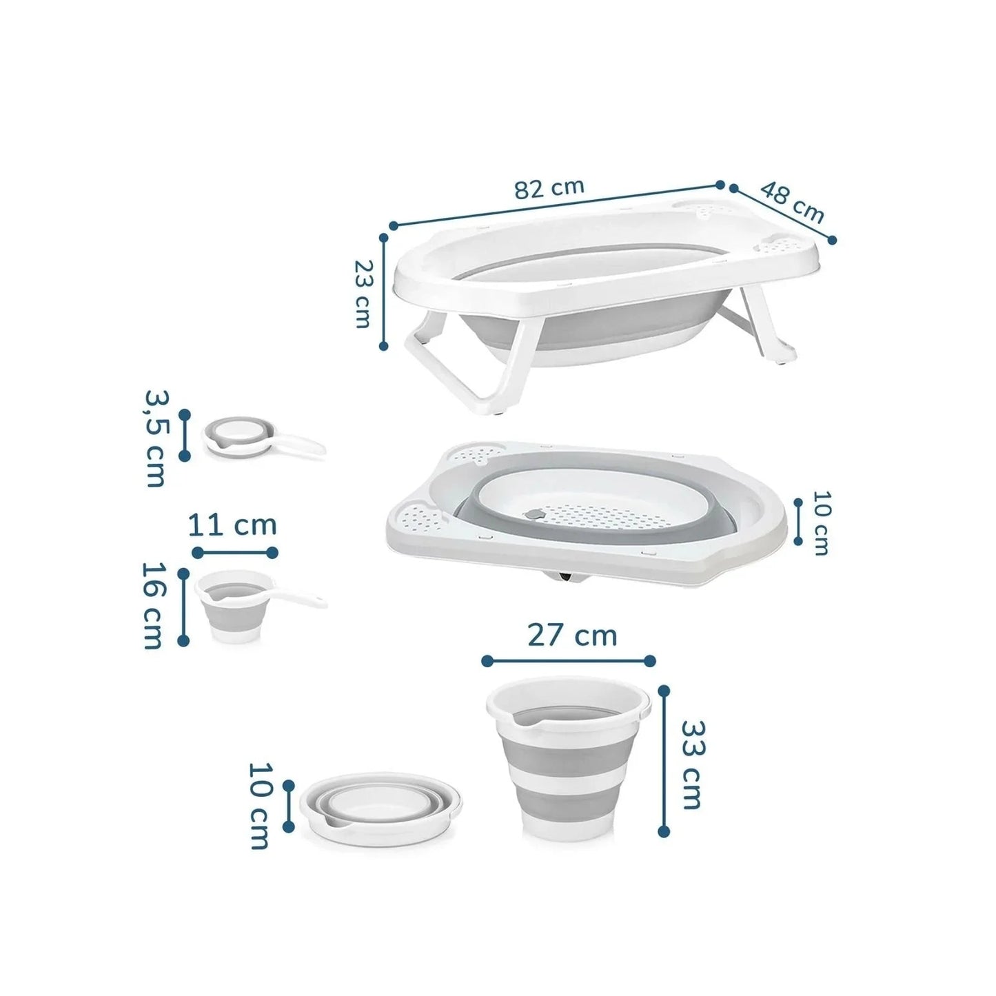baby plus Foldable Bathtub Set 3 Pcs - mezetto