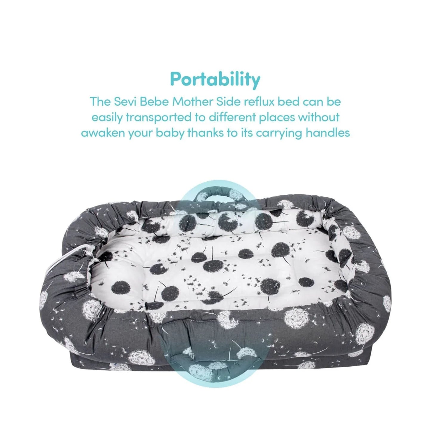 baby plus Mother Side Baby Reflux Bed - Dandelion - mezetto