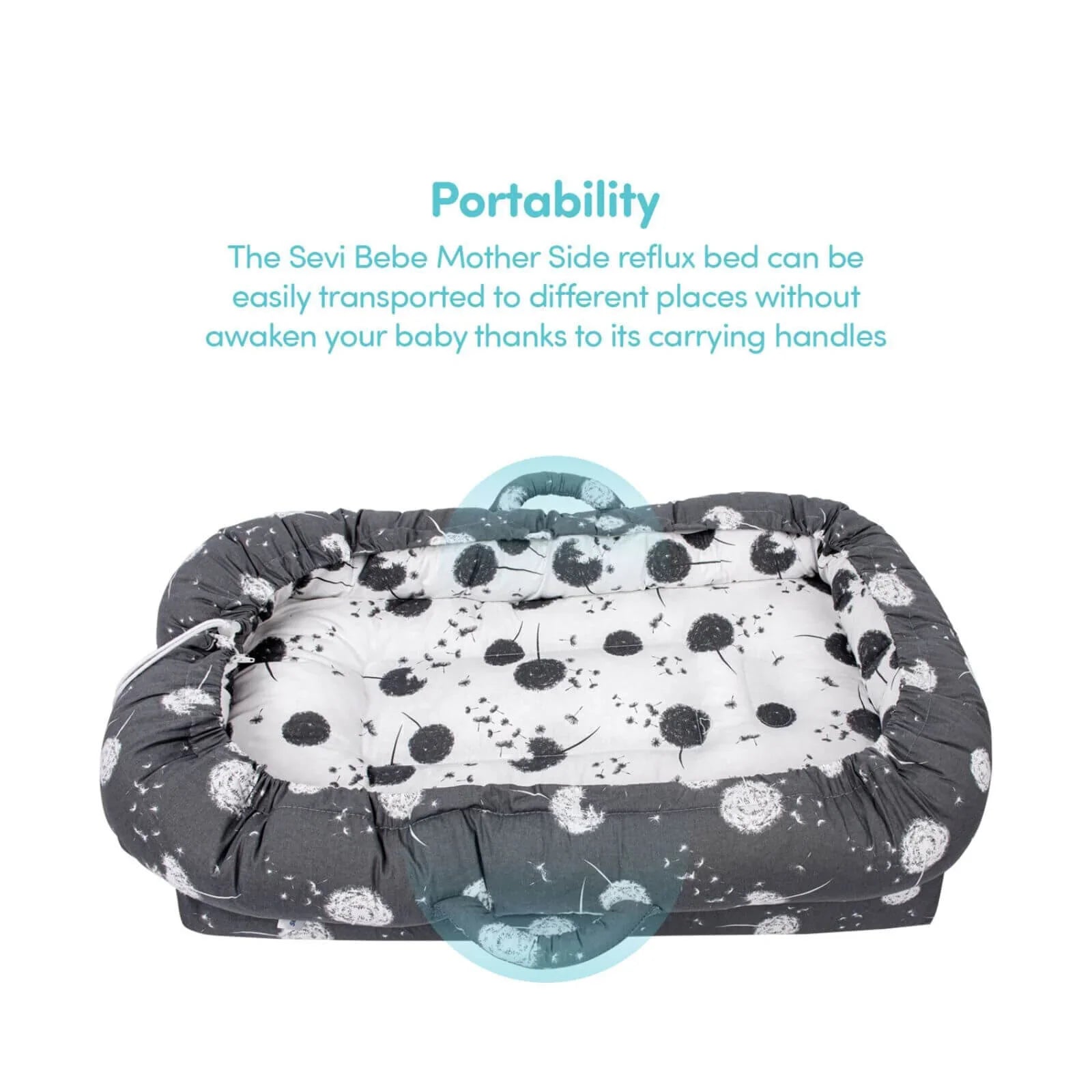 baby plus Mother Side Baby Reflux Bed - Dandelion - mezetto