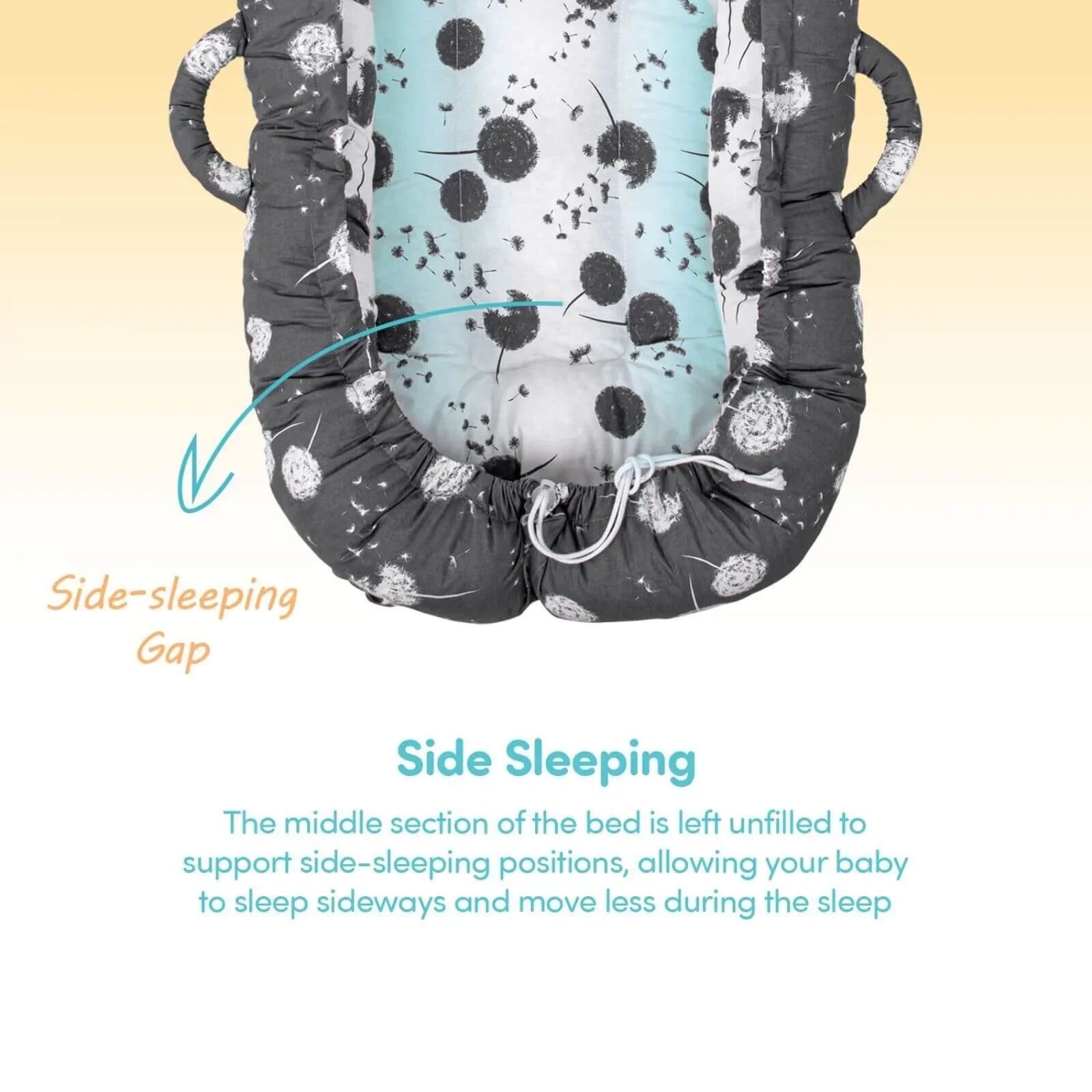 baby plus Mother Side Baby Reflux Bed - Dandelion - mezetto