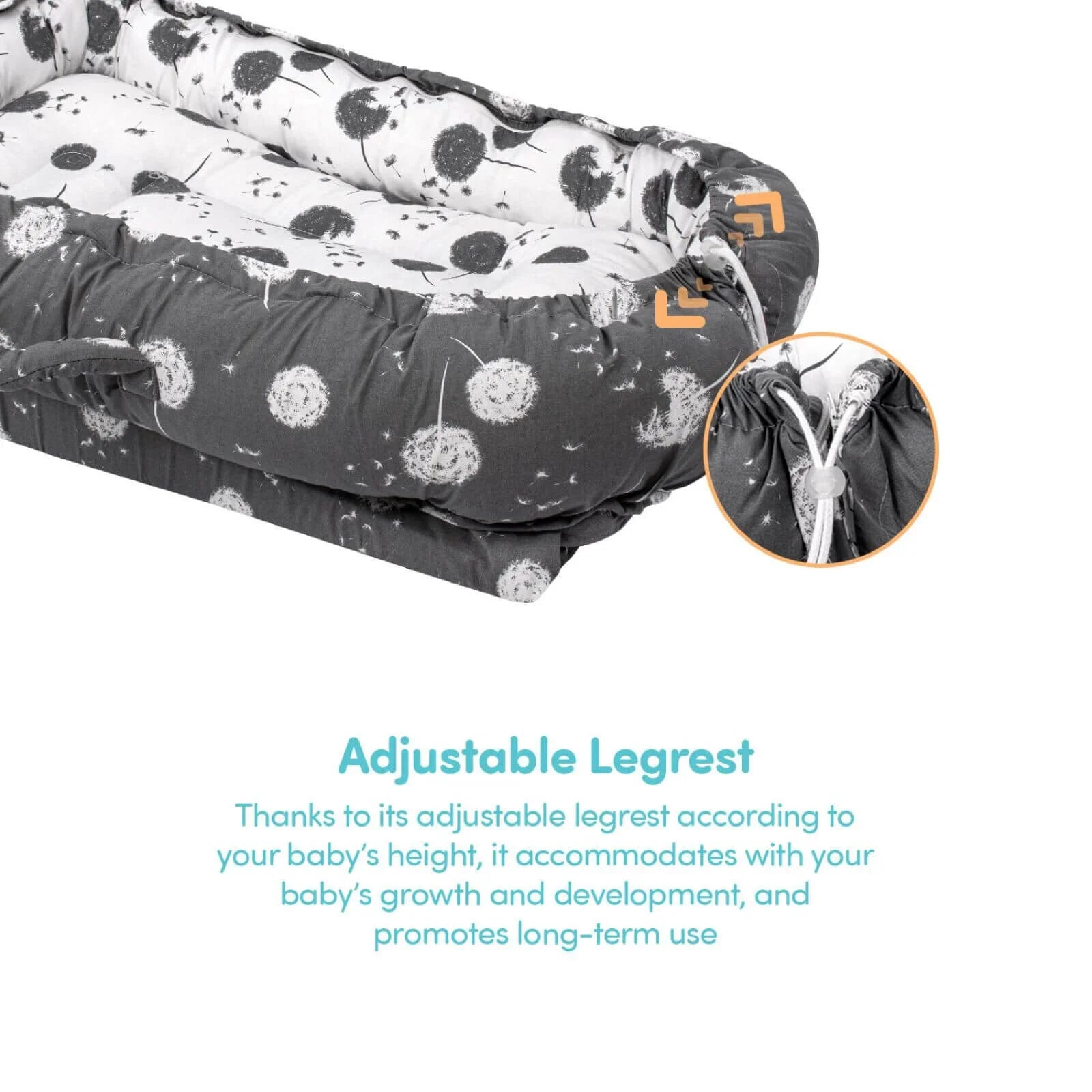 baby plus Mother Side Baby Reflux Bed - Dandelion - mezetto