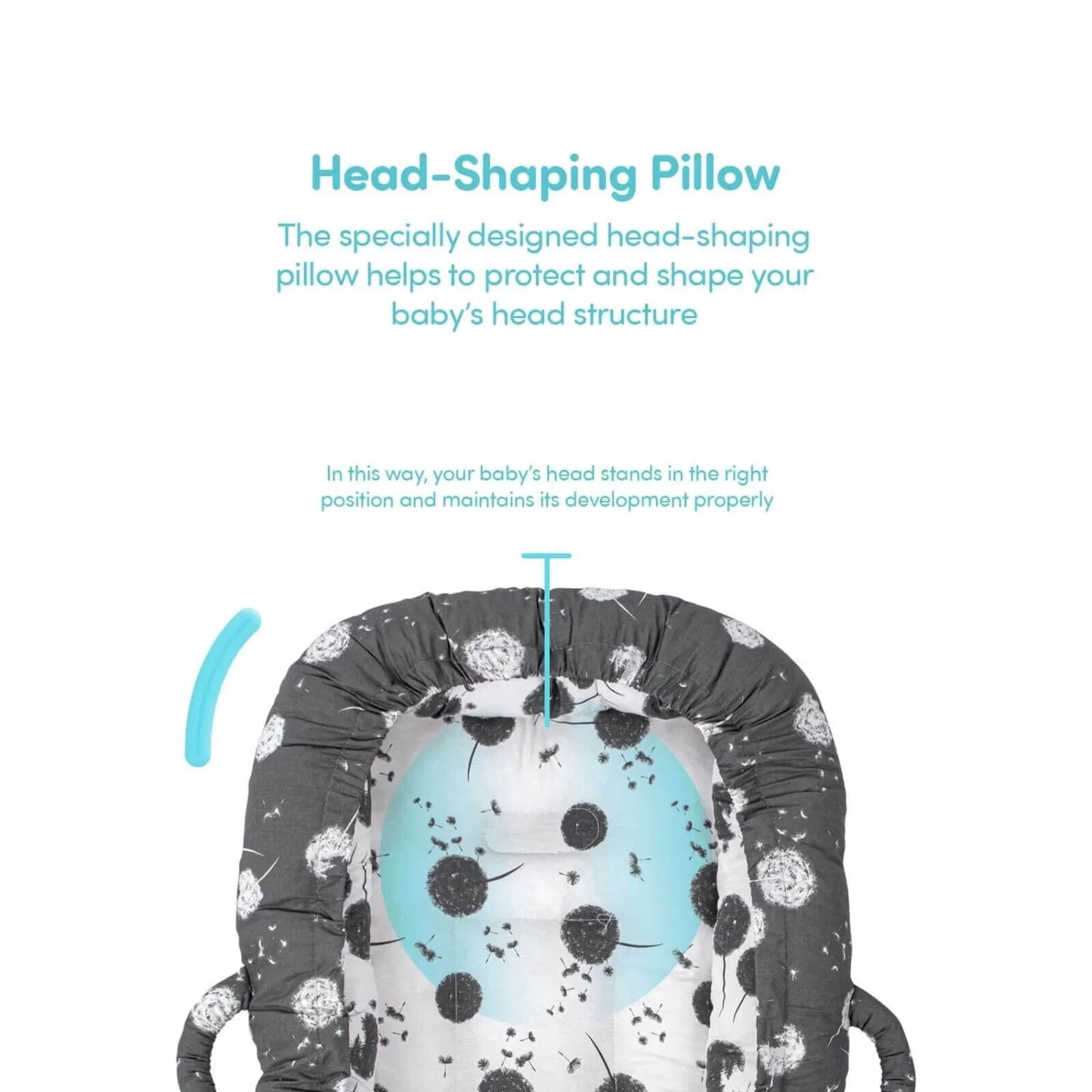 baby plus Mother Side Baby Reflux Bed Dandelion - mezetto ebebek ebebek