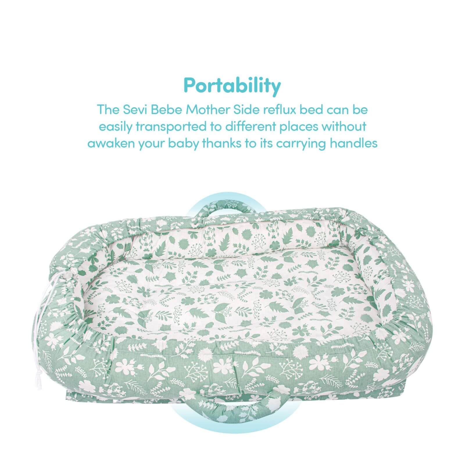 baby plus Mother Side Baby Reflux Bed - Green - mezetto