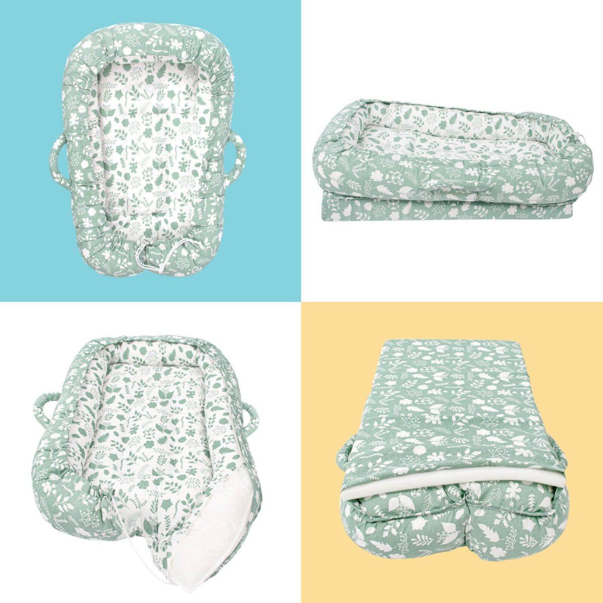 baby plus Mother Side Baby Reflux Bed - Green - mezetto