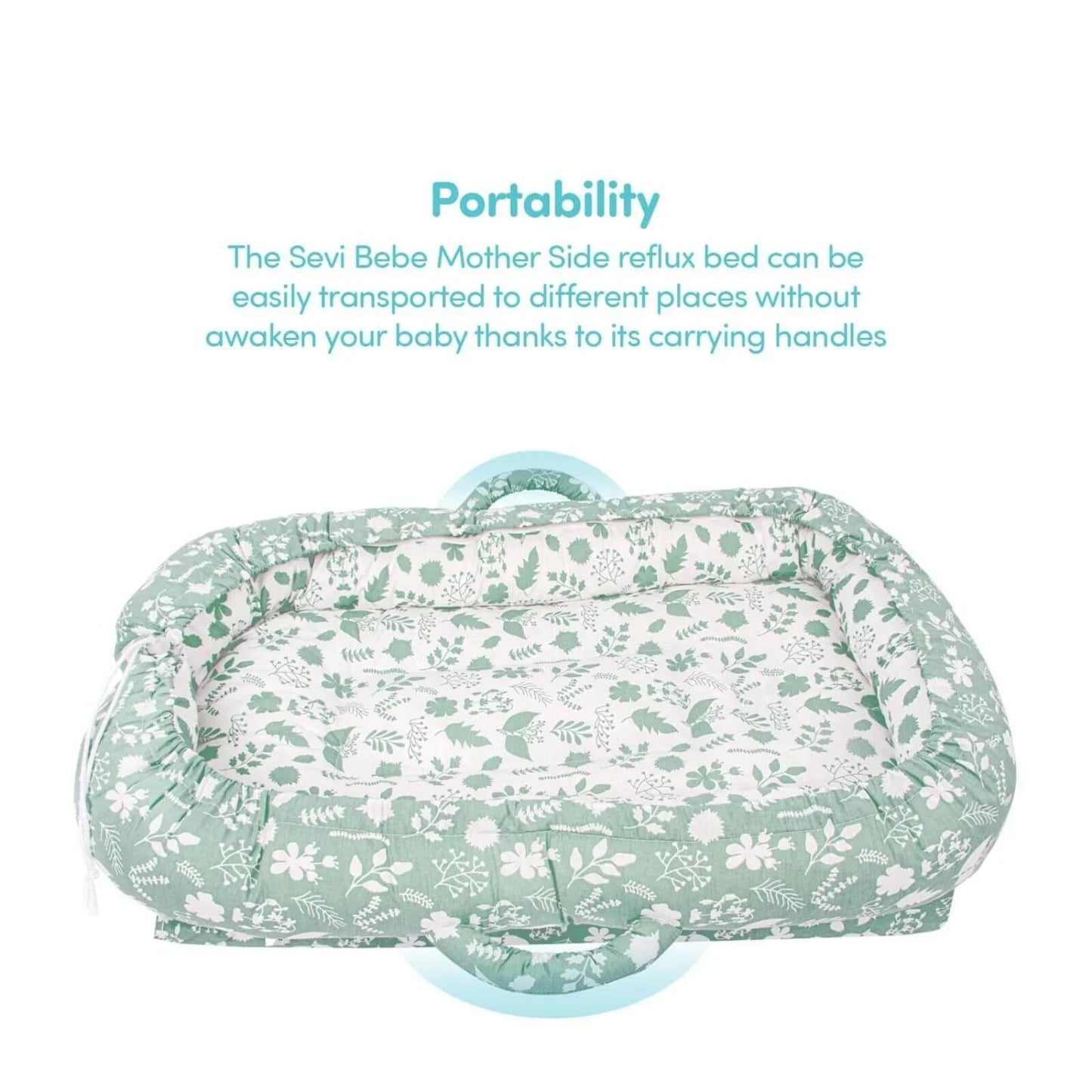 baby plus Mother Side Baby Reflux Bed - Green - mezetto