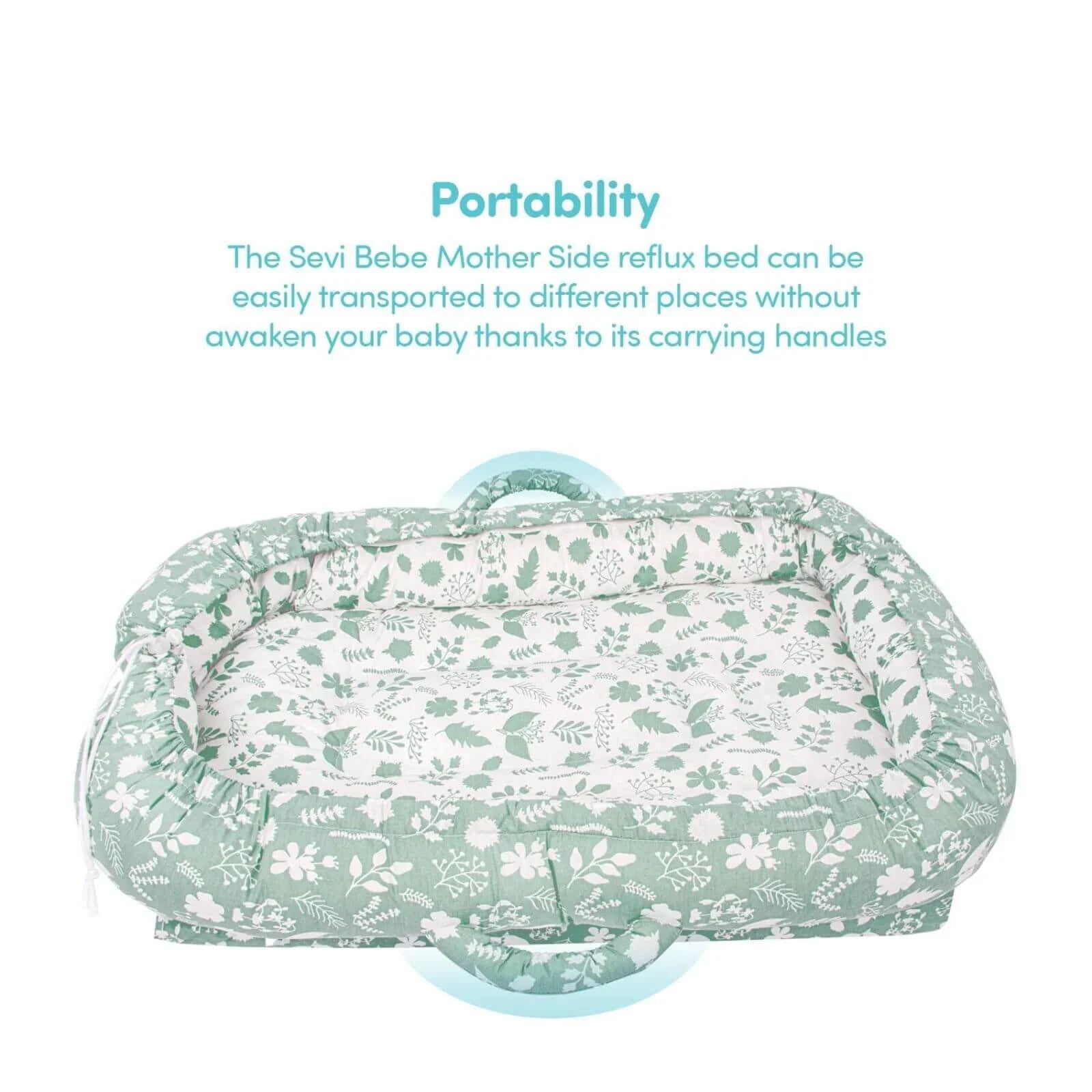 baby plus Mother Side Baby Reflux Bed - Green - mezetto