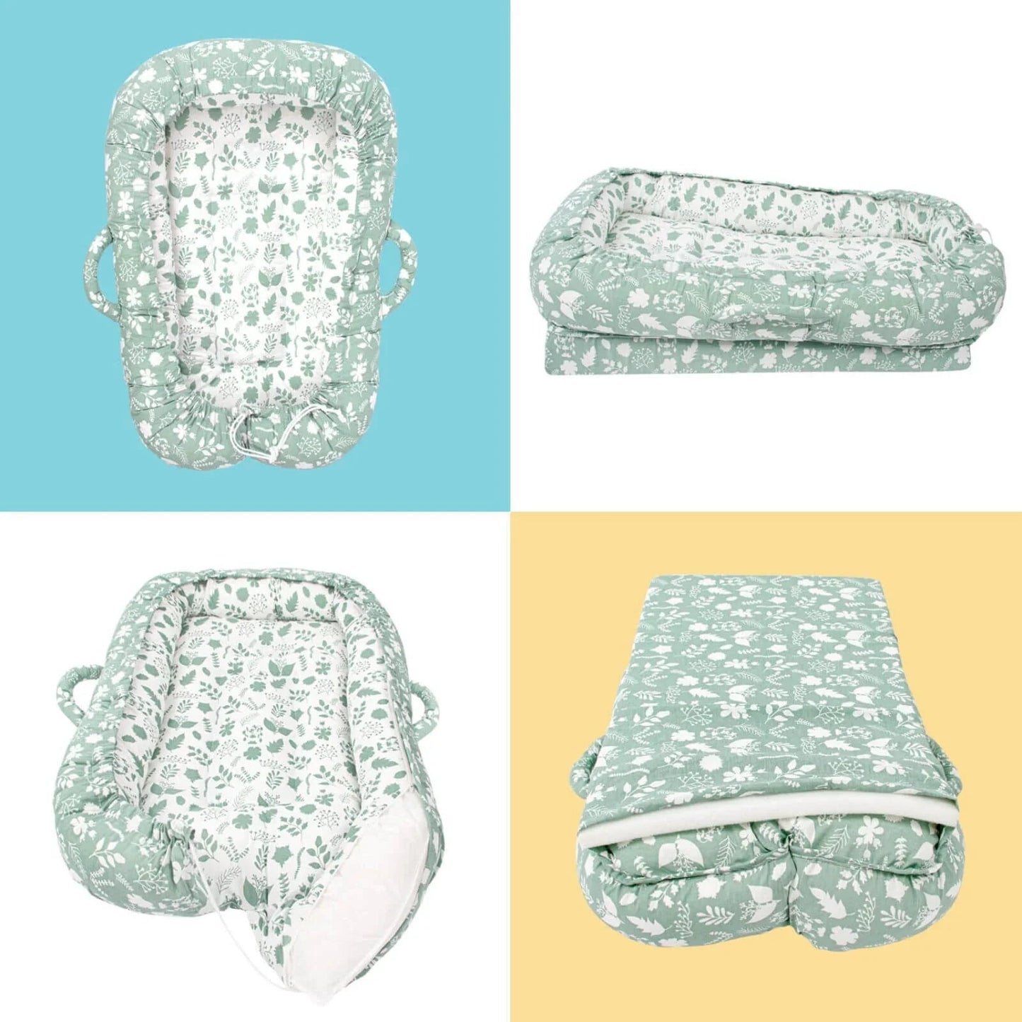 baby plus Mother Side Baby Reflux Bed - Green - mezetto