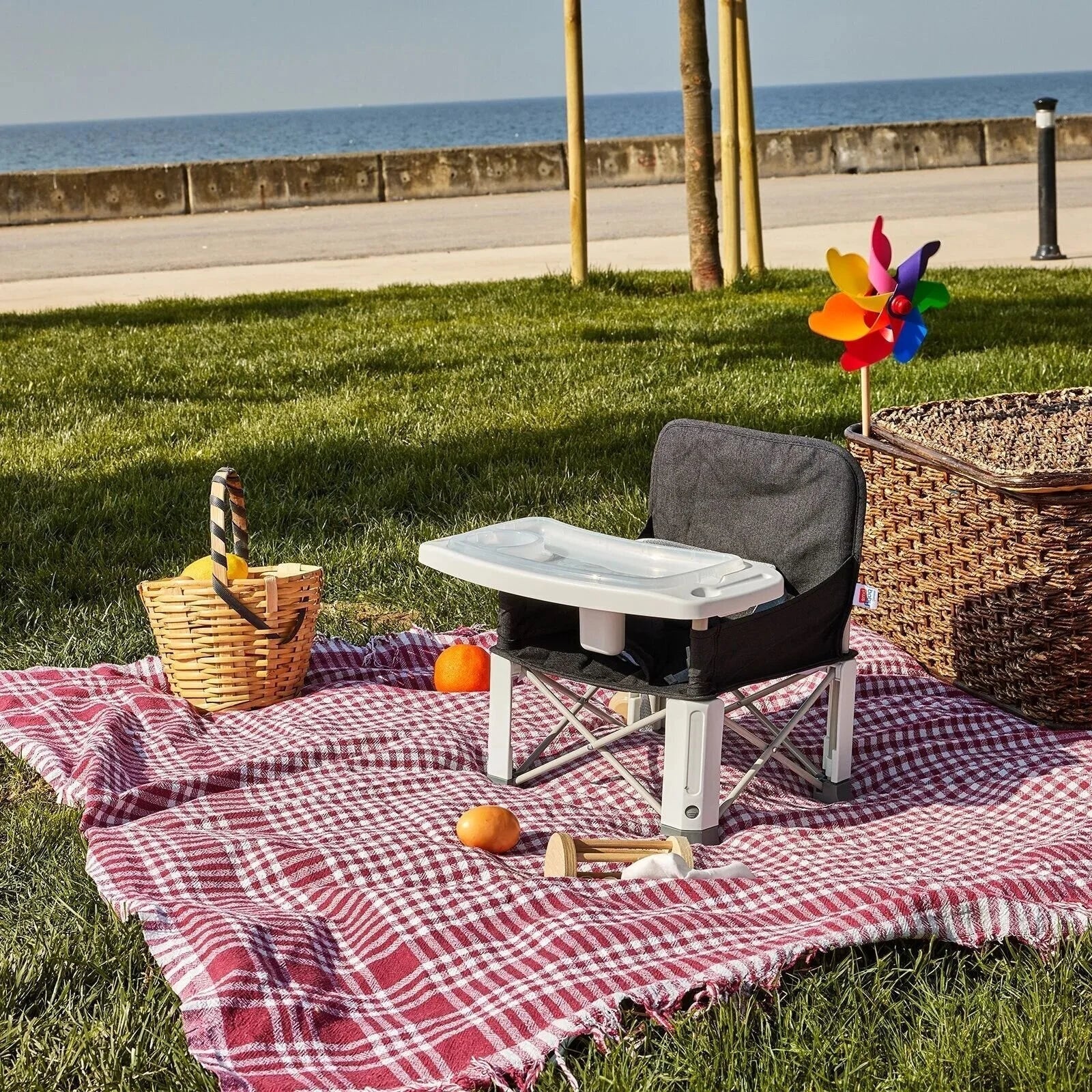 baby plus Picnic Booster Highchair - Dark Grey - mezetto ebebek ebebek