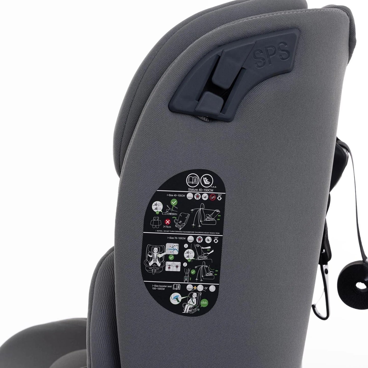 baby plus Pixi i - Size Car Seat - Grey - mezetto ebebek ebebek