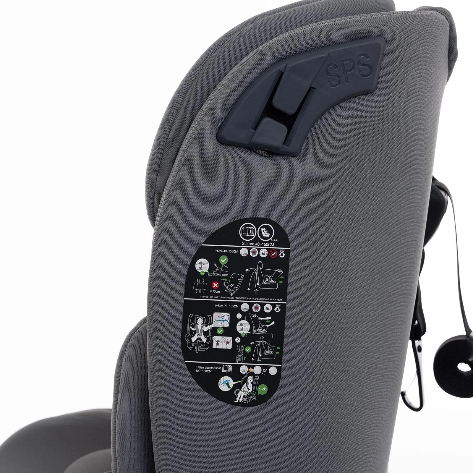 baby plus Pixi i - Size Car Seat - Grey - mezetto ebebek ebebek