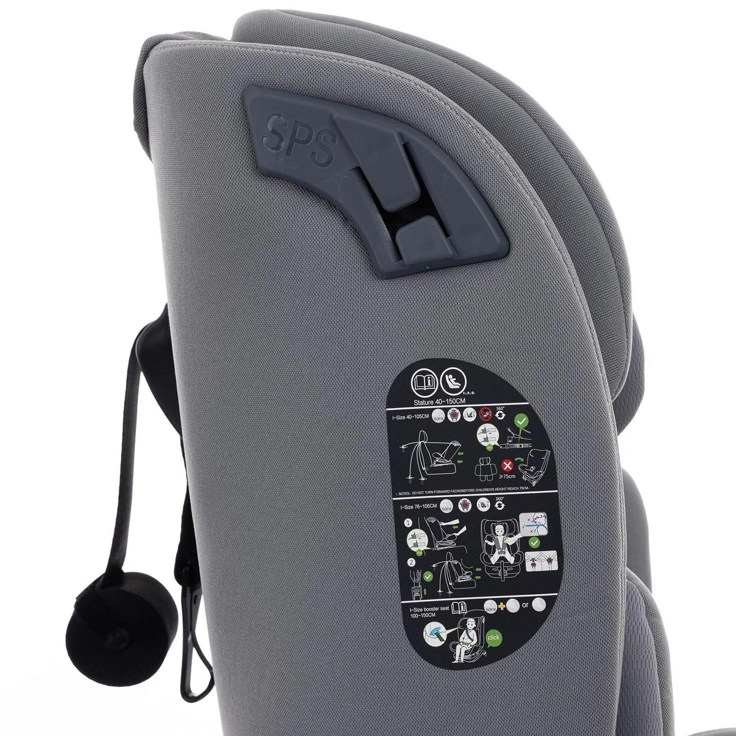 baby plus Pixi i - Size Car Seat - Grey - mezetto ebebek ebebek