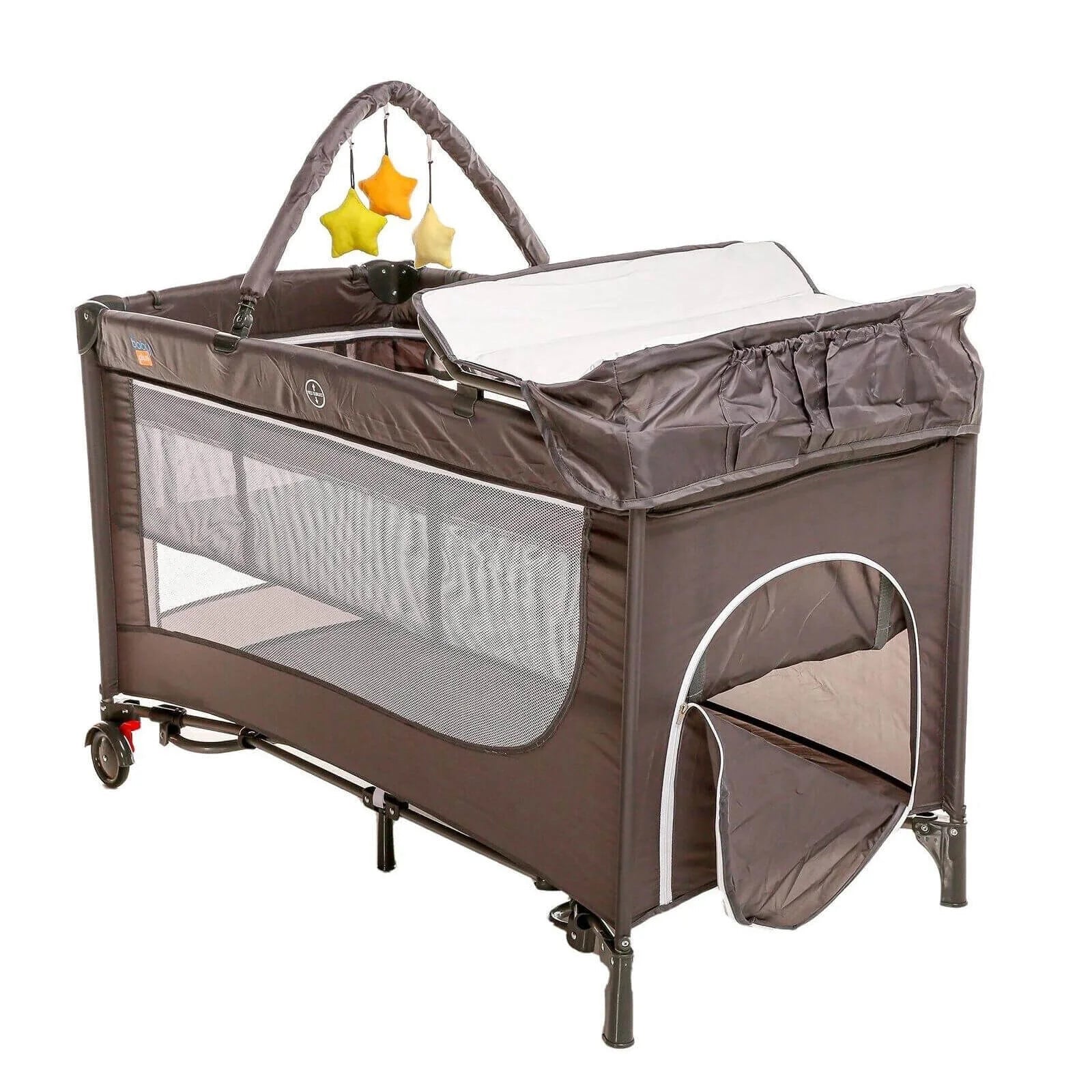baby plus Play - Sleep Travel Cot - Grey - mezetto ebebek ebebek