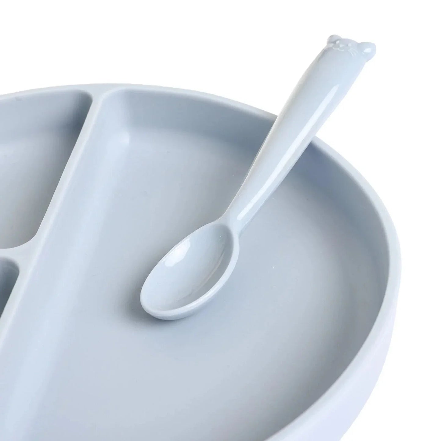 baby plus Silicone Spoon - Powder Blue - mezetto ebebek ebebek