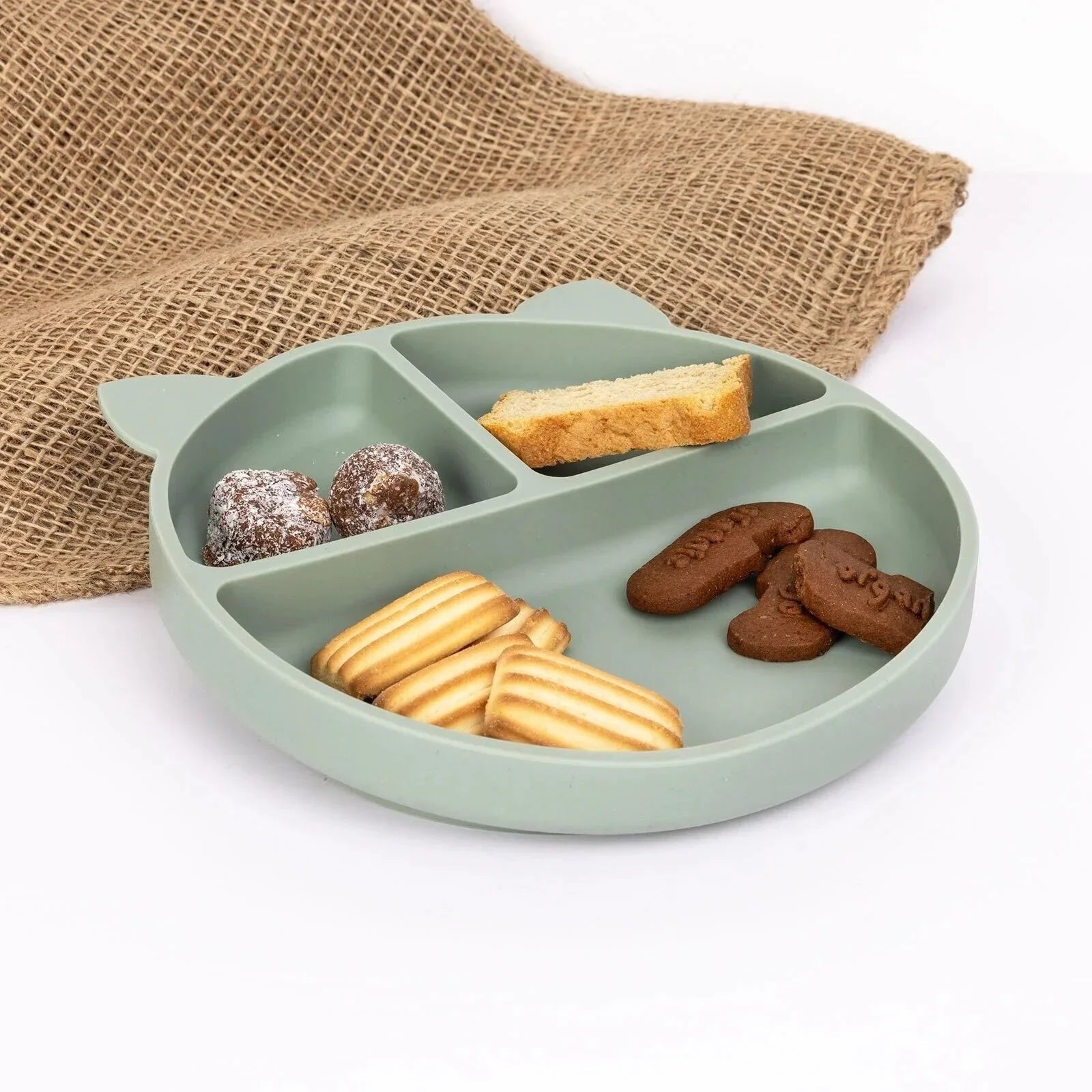 baby plus Silicone Suction Plate - Green - mezetto ebebek ebebek