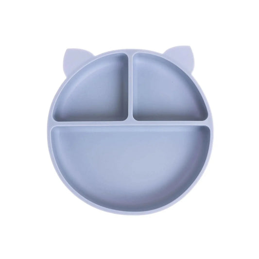 baby plus Silicone Suction Plate - Powder Blue - mezetto ebebek ebebek