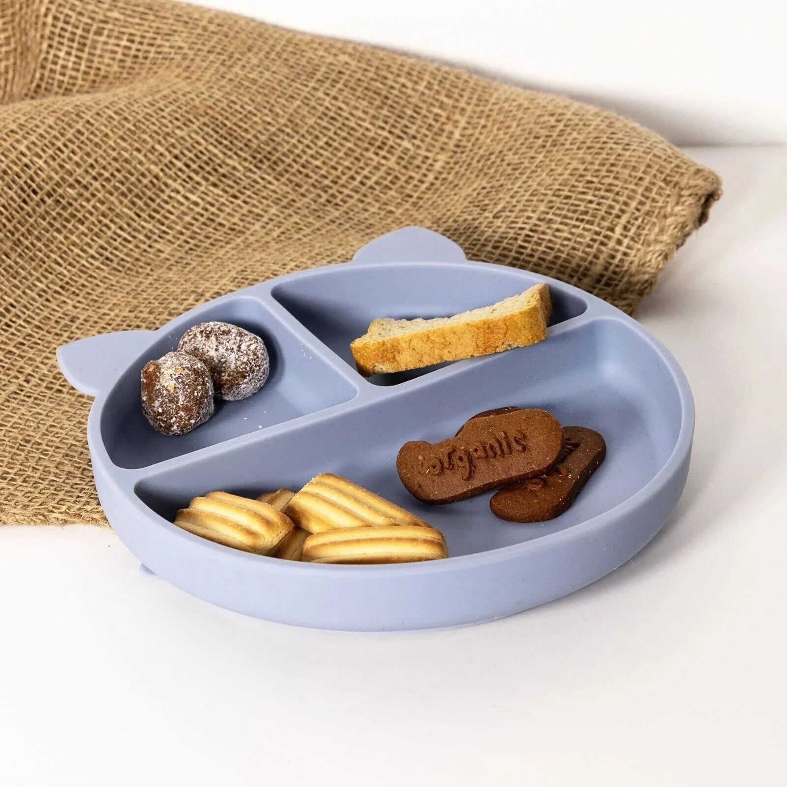baby plus Silicone Suction Plate - Powder Blue - mezetto ebebek ebebek