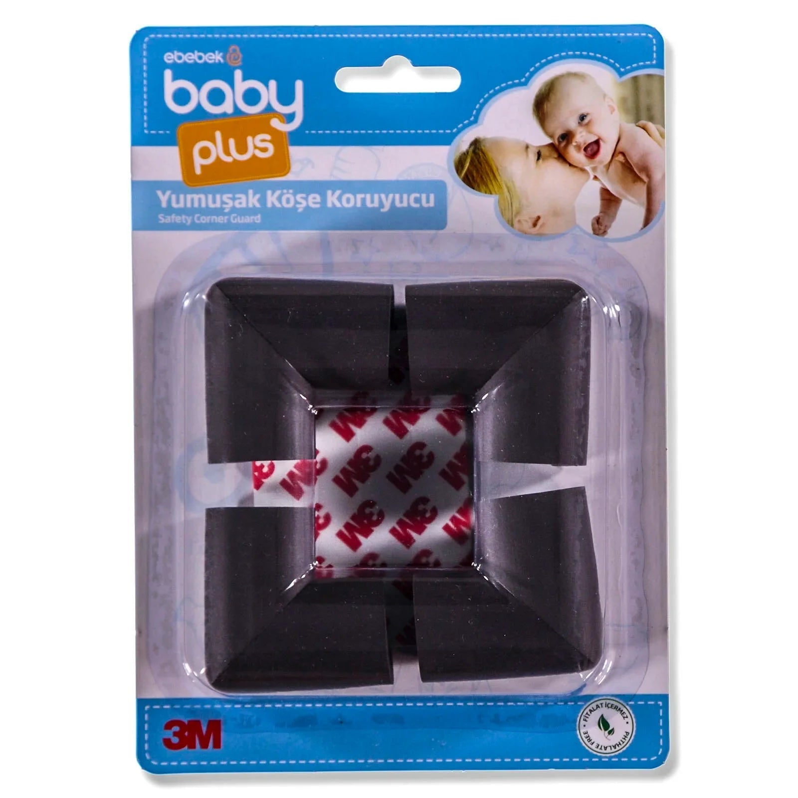 baby plus Soft Corner Protector Pack of 4 - Brown - mezetto ebebek ebebek